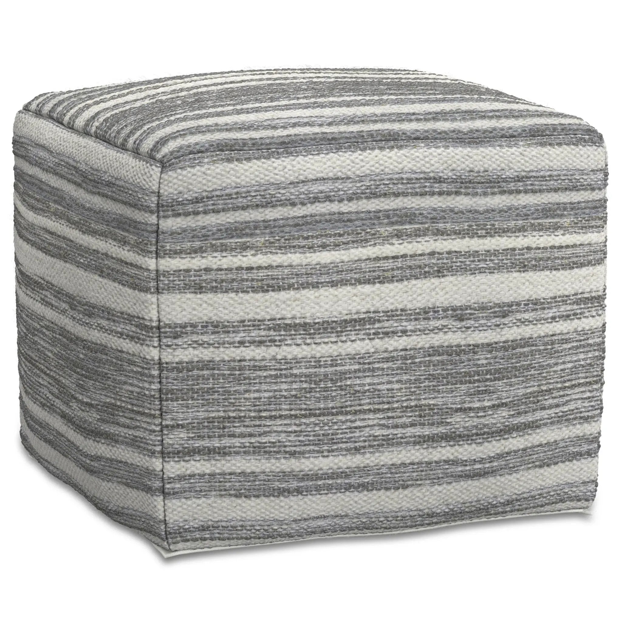 Carina - Square Woven Pouf - Black White by HouseOfZazla
