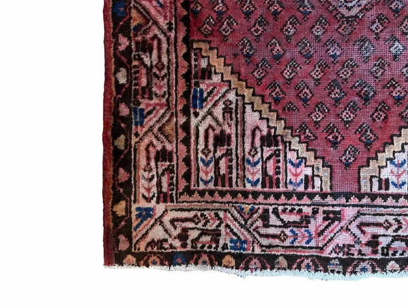 4x6 Antique Rug Handmade Wool Rug Organic Dyes Red Ivory Red Tribal Rug Boho Rug by Jewel Rugs