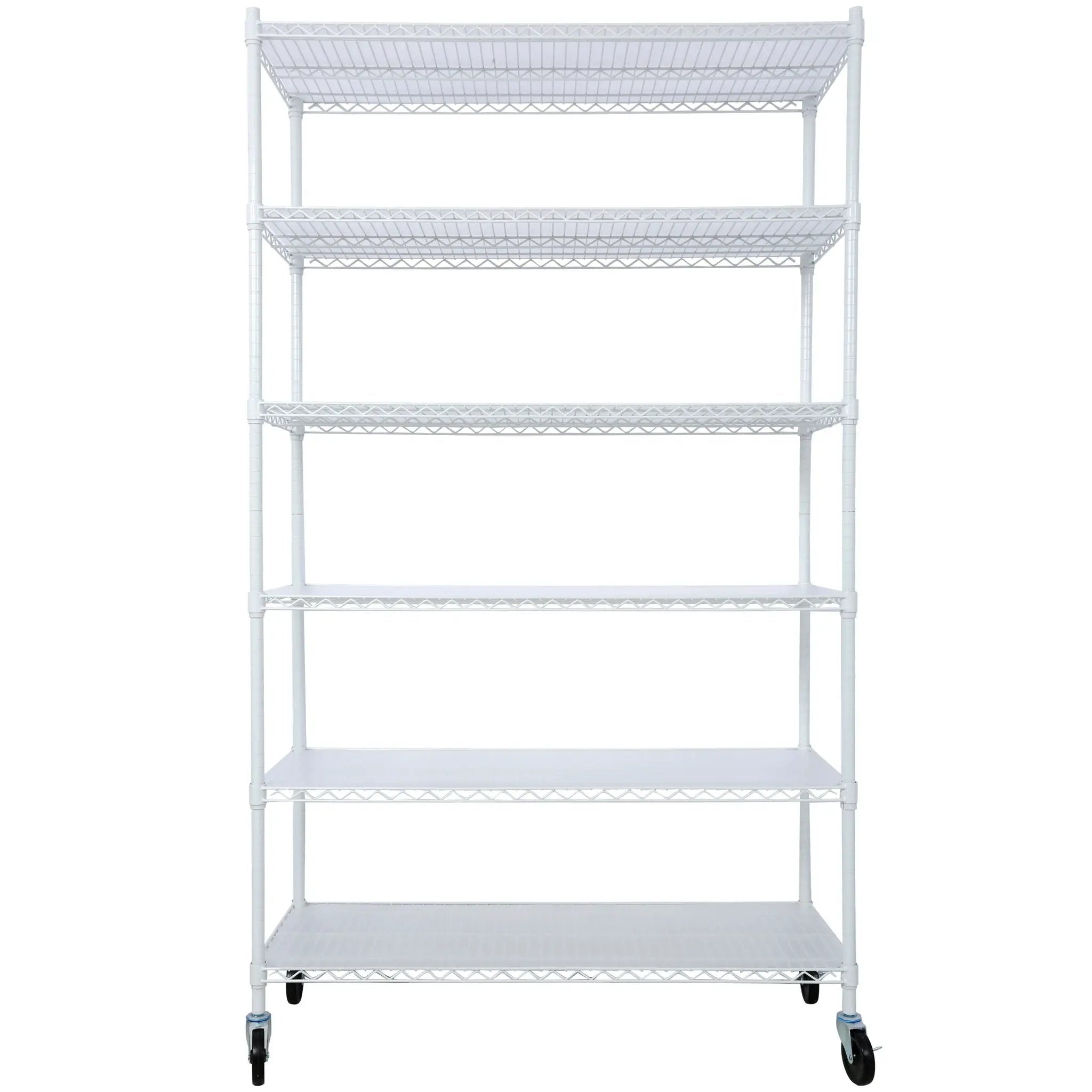 6 Tier 6000Lbs Capacity Nsf Metal Shelf Wire Shelving Unit, Heavy Duty Adjustable Storage Rack With Wheels & Shelf Liners For Commercial Grade Utility Steel Storage Rack by Unique Piece Furniture