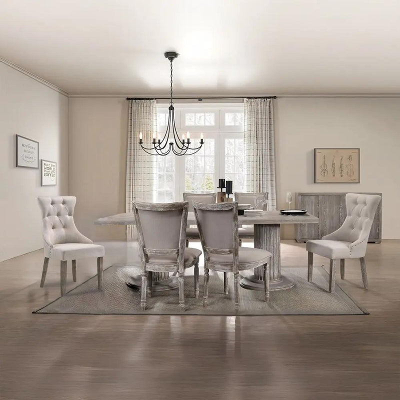 Gabrian - Fabric Side Chair (Set of 2) - Two-Tone Beige & Reclaimed Gray by Unique Piece Furniture