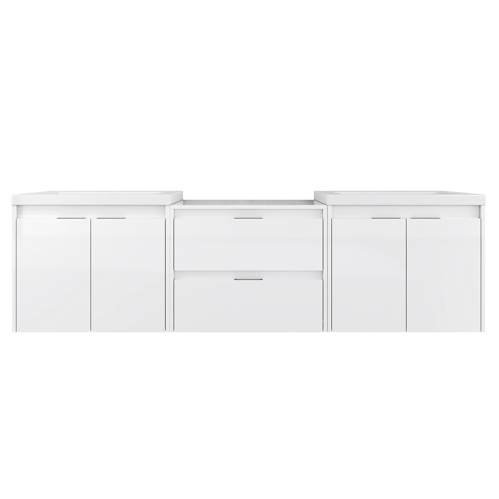 72" Bathroom Vanity With Resin Sink, Soft Close Doors, and 1-Side Cabinet by HouseOfZazla
