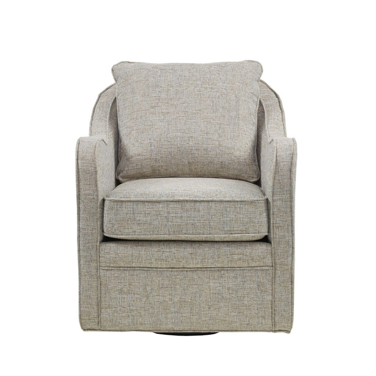 Wide Seat Swivel Arm Chair with 360 Degree Rotation - Gray or Beige, photo 17 of 18
