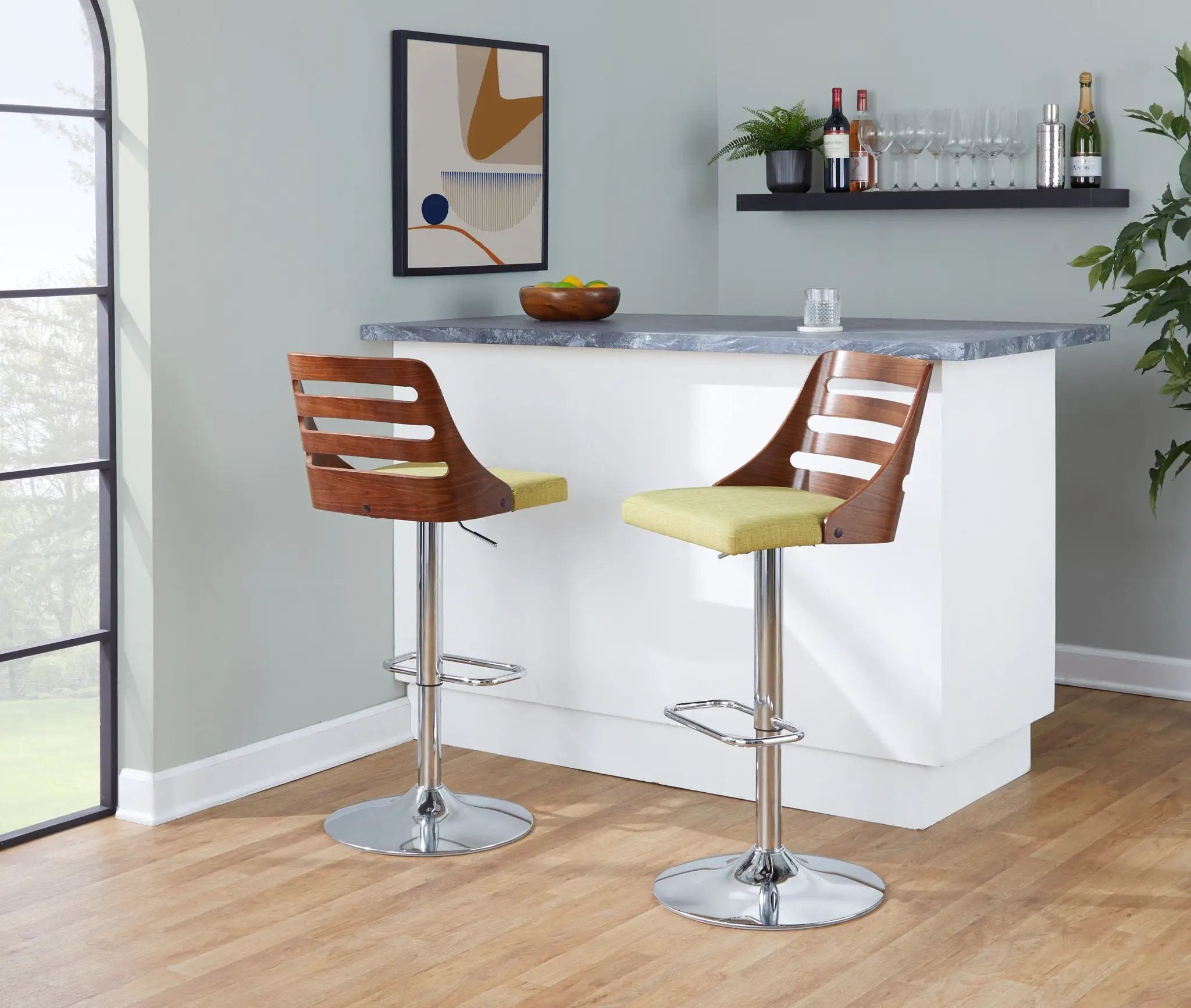Trevi - Mid Century Modern Adjustable Barstool With Swivel by Unique Piece Furniture