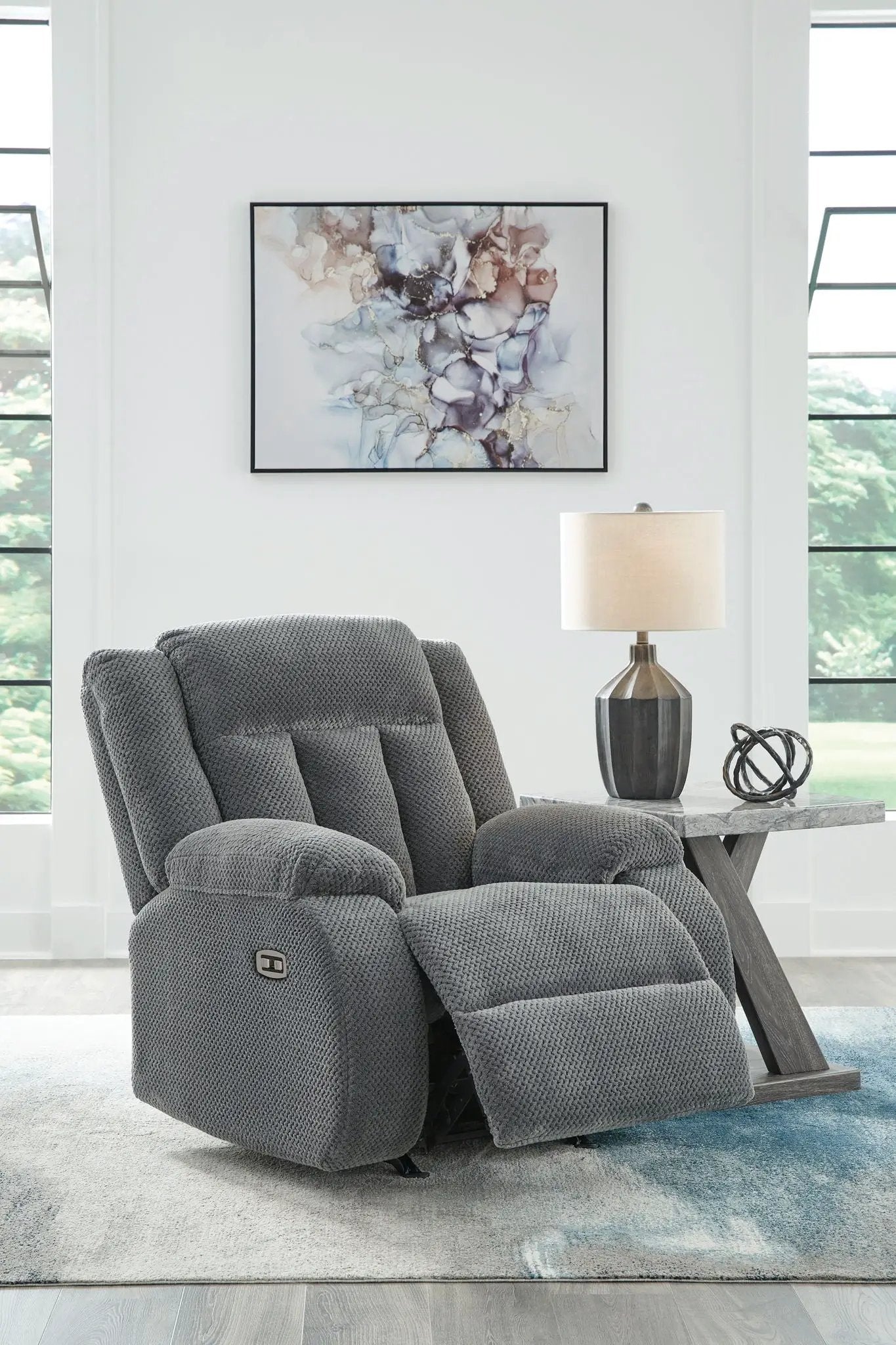 Observation - Power Rocker Recliner - Steel by Unique Piece Furniture
