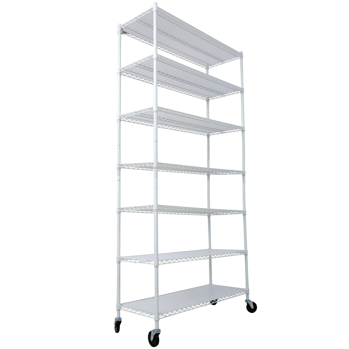 7 Tier Metal Storage Shelf with Adjustable Wire Shelving - Black, White or Pearl Silver, photo 37 of 40