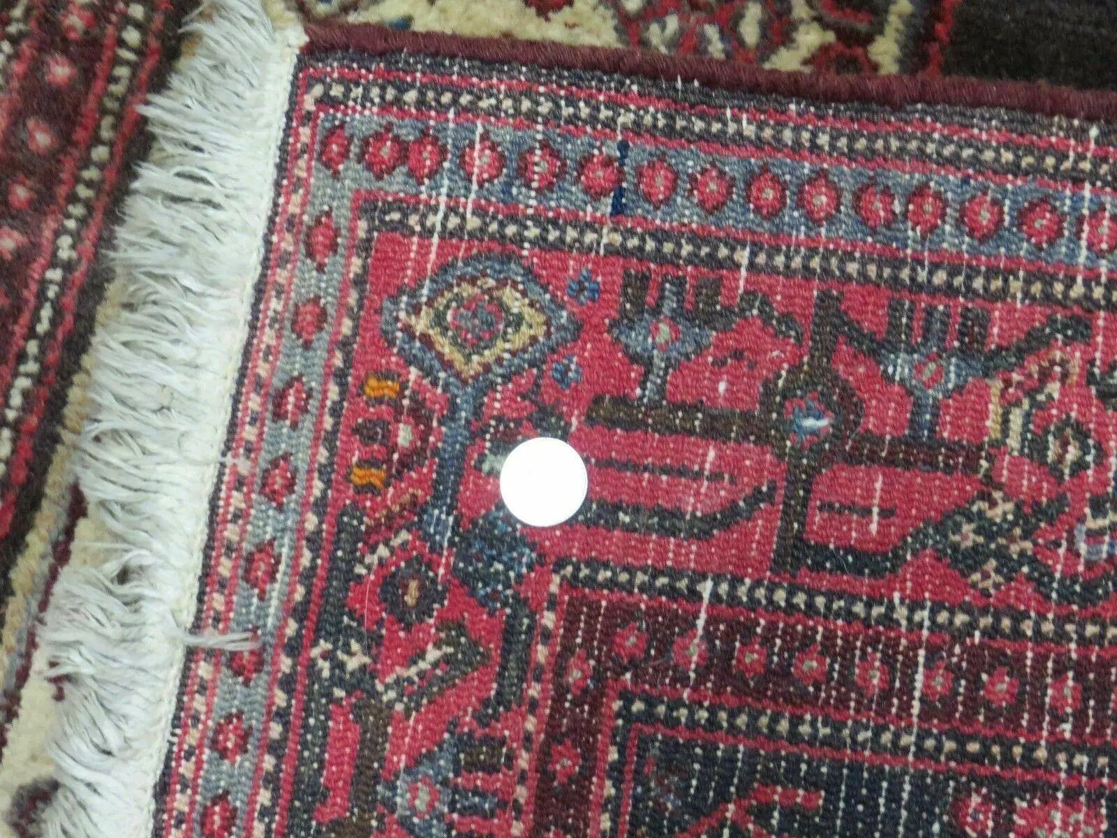 4' X 5' Antique Handmade India Floral Oriental Wool Rug Brown Vegetable Dyes by Jewel Rugs