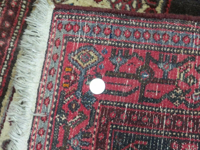 4' X 5' Antique Handmade India Floral Oriental Wool Rug Brown Vegetable Dyes by Jewel Rugs