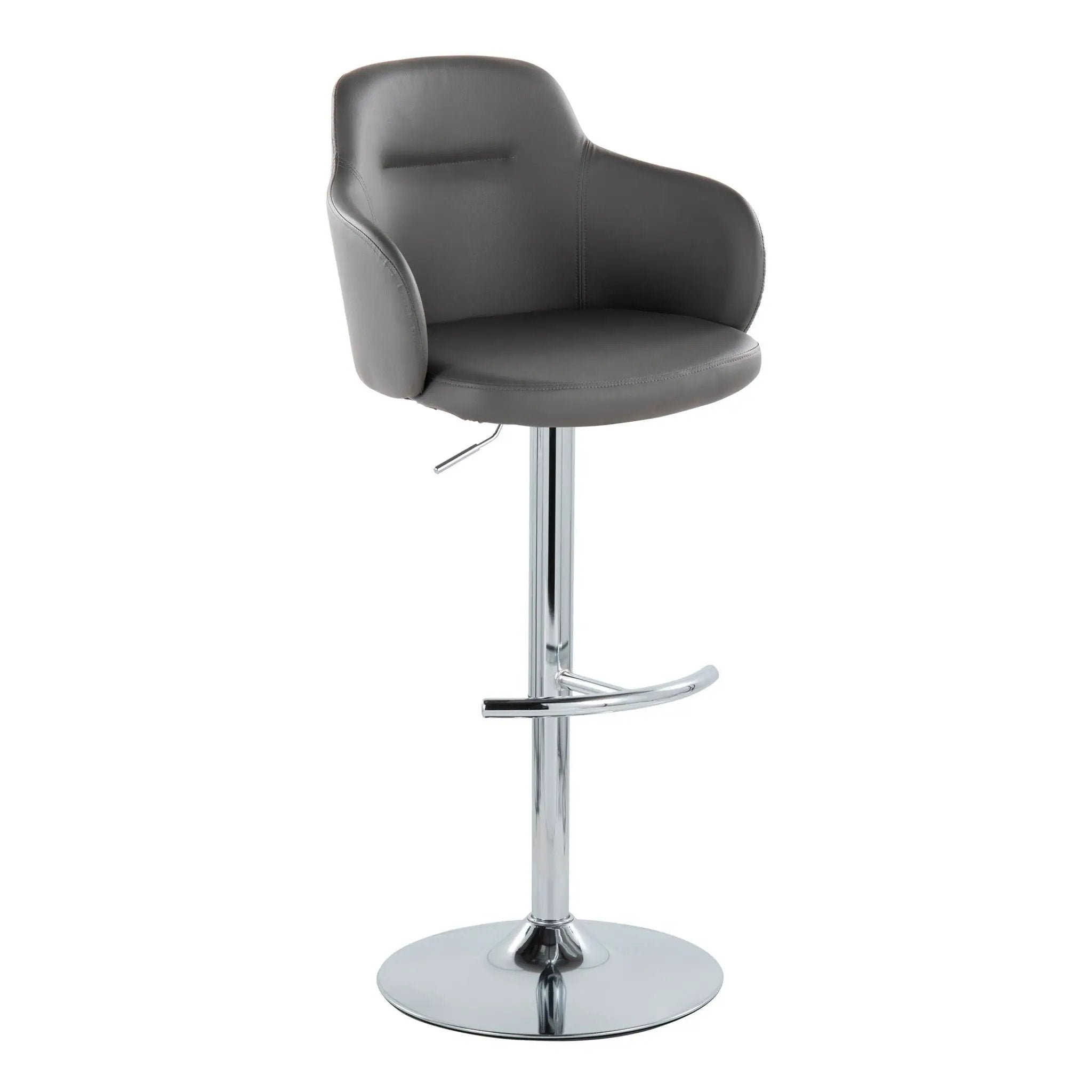 Boyne - Contemporary Adjustable Barstool With Swivel & Rounded T Footrest (Set of 2) by HouseOfZazla