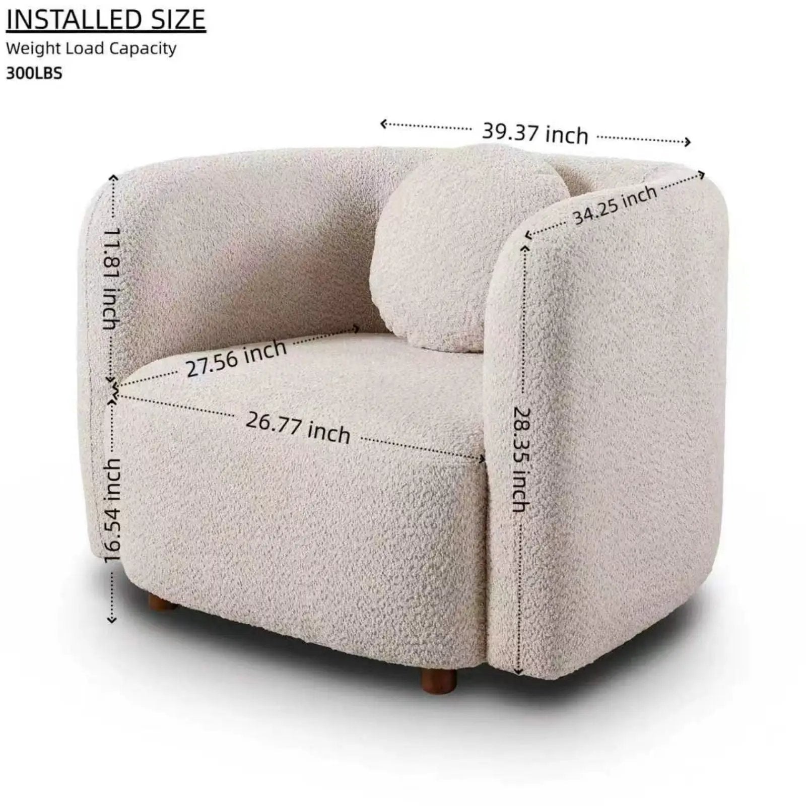 Japandi Style Accent Square Chair by Unique Piece Furniture