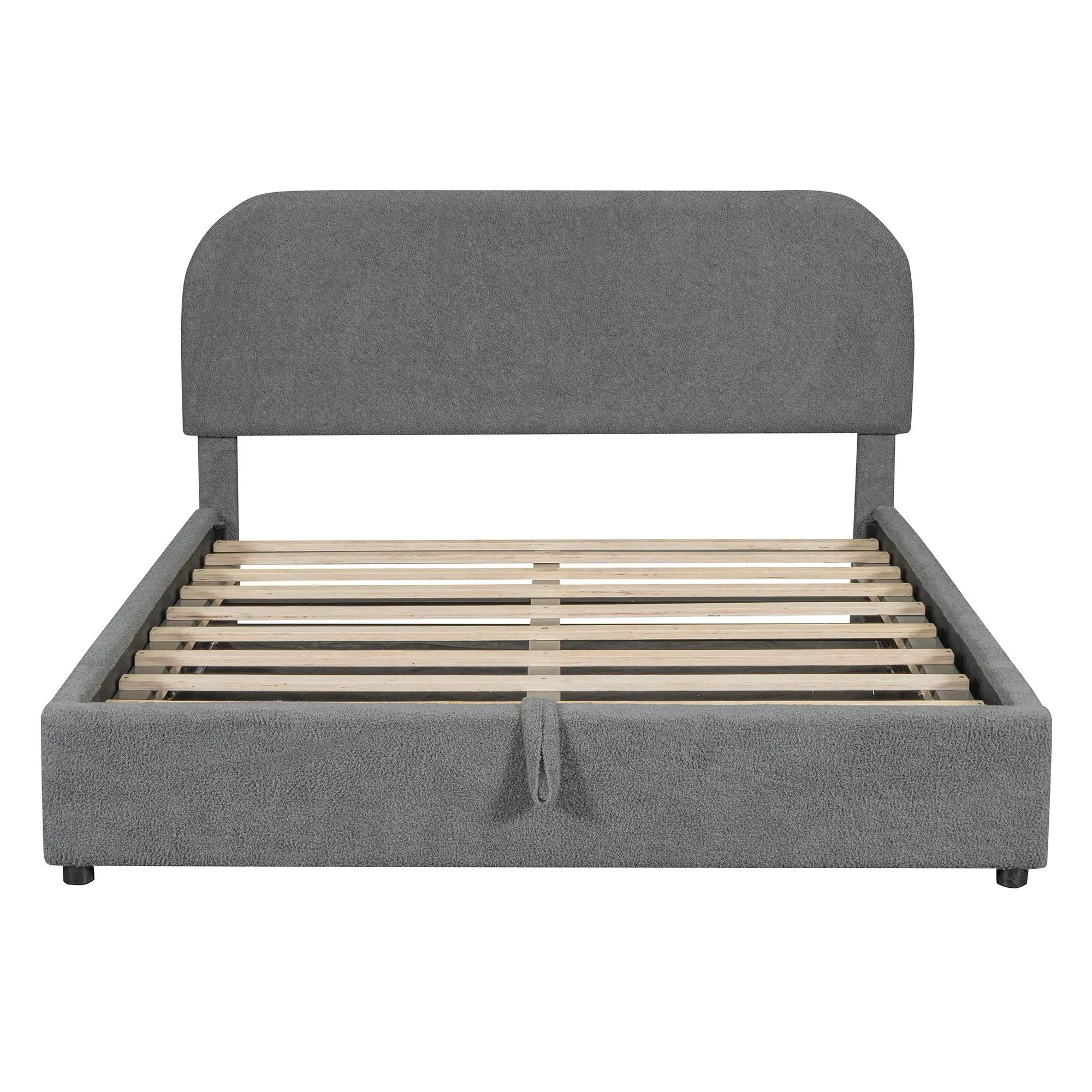 Upholstered Platform Bed With Hydraulic Storage System by Unique Piece Furniture