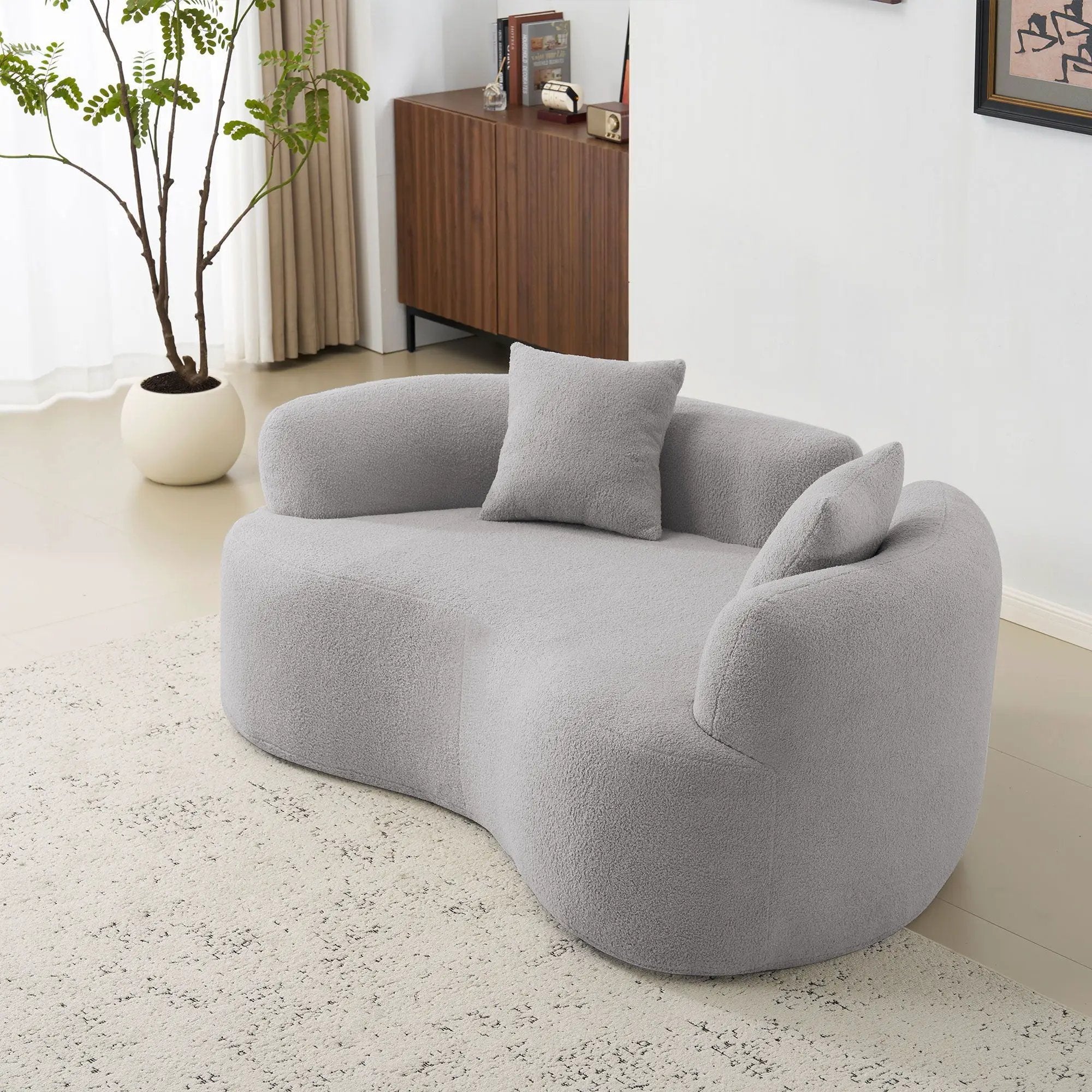 Modern Curved Loveseat by Unique Piece Furniture