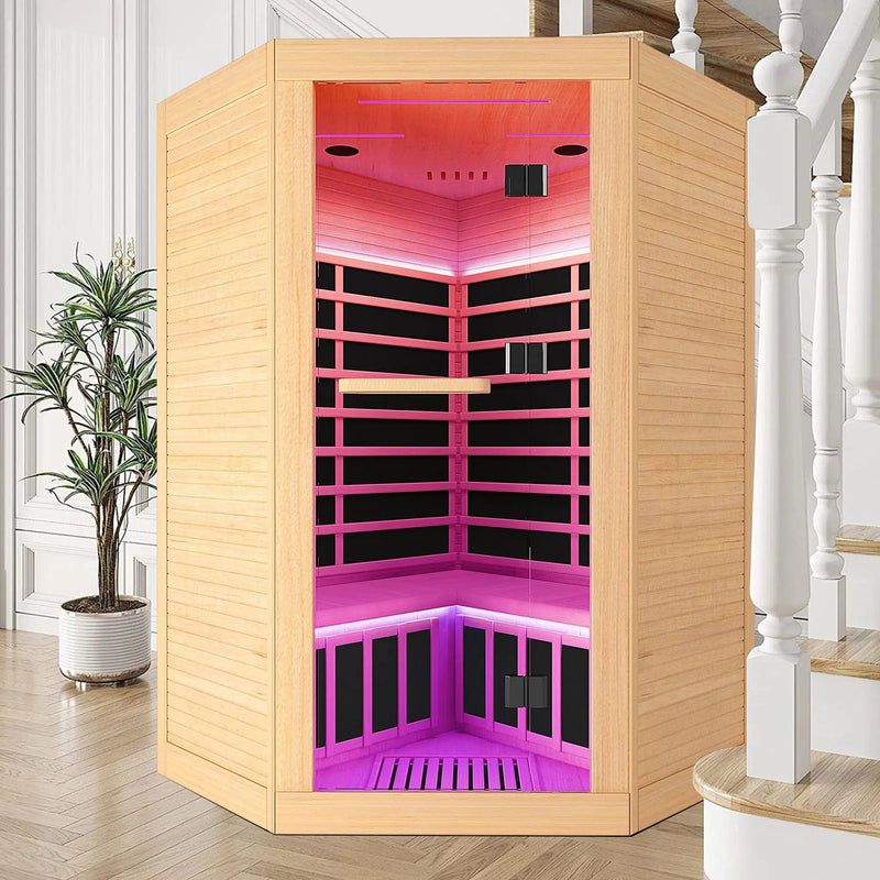 Canadian hemlock pentagonal double sauna by HouseOfZazla