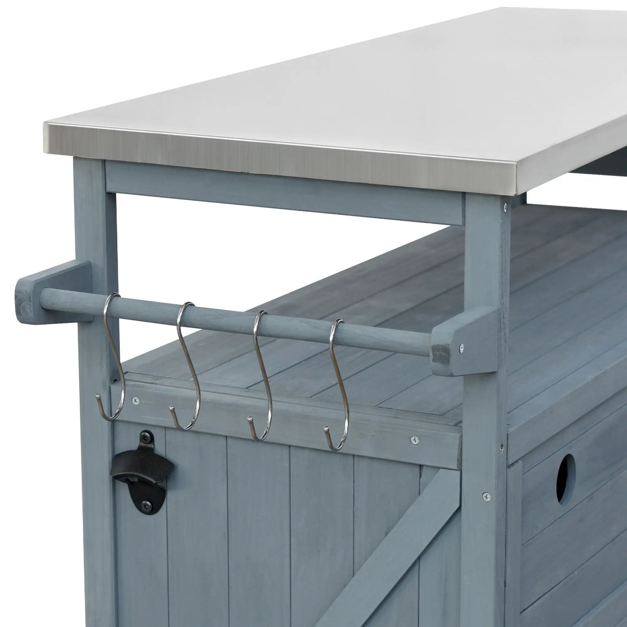 K&K Outdoor Kitchen Island, Rolling Bar Cart & Storage Cabinet by HouseOfZazla