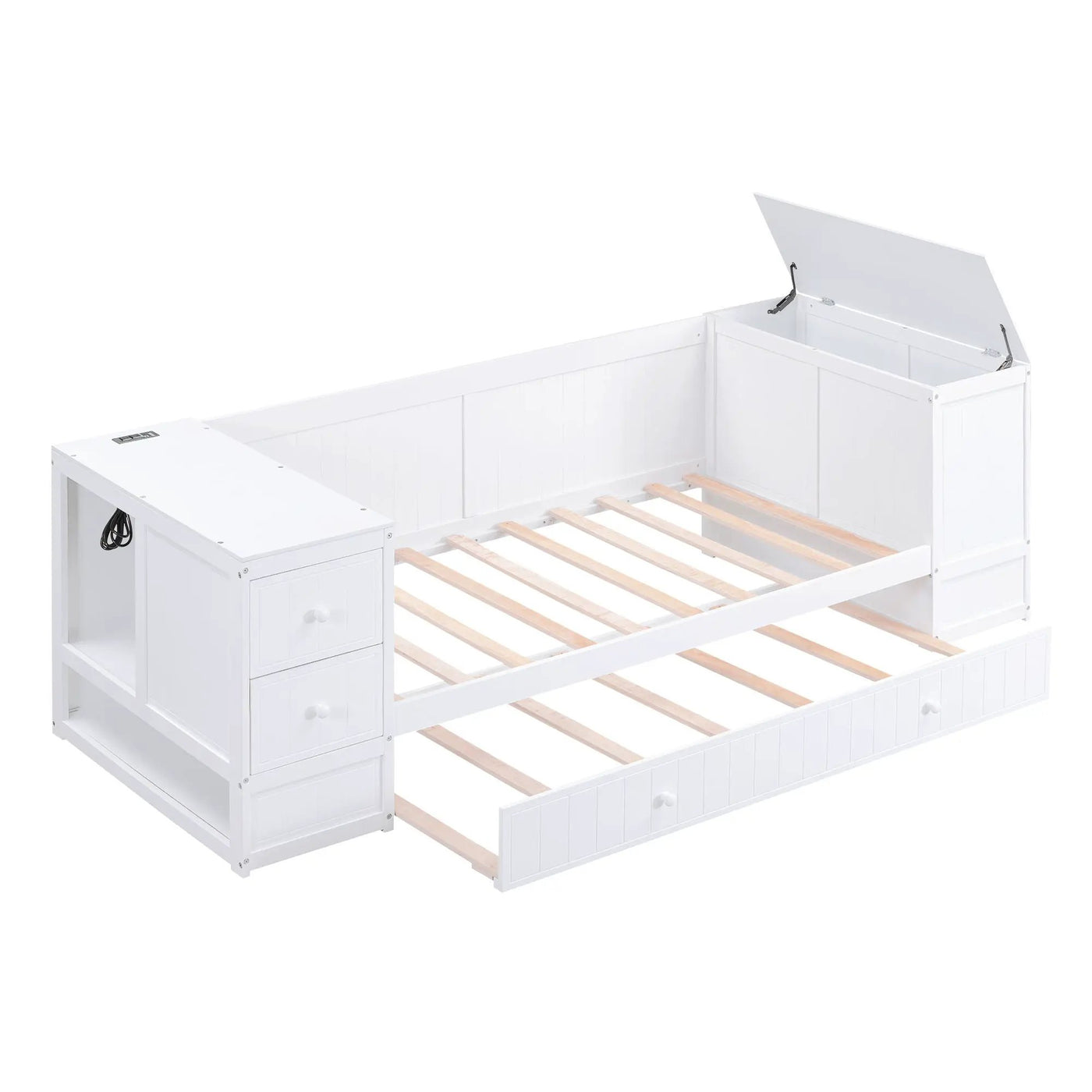 Daybed With Storage Arms, Trundle And Charging Station by HouseOfZazla