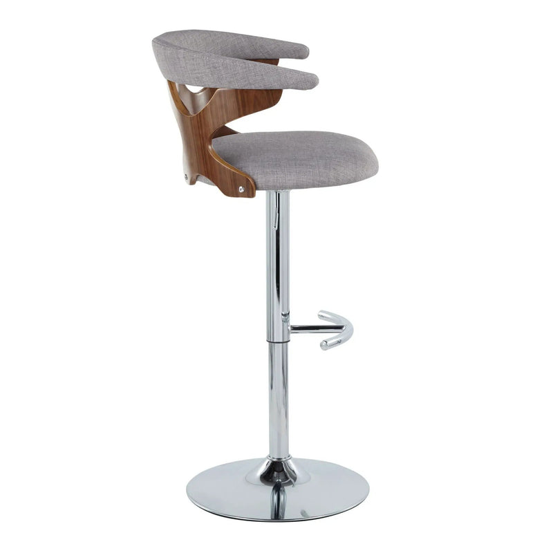 Gardenia - Mid Century Modern Adjustable Barstool With Swivel With Rounded T Footrest (Set of 2) by HouseOfZazla