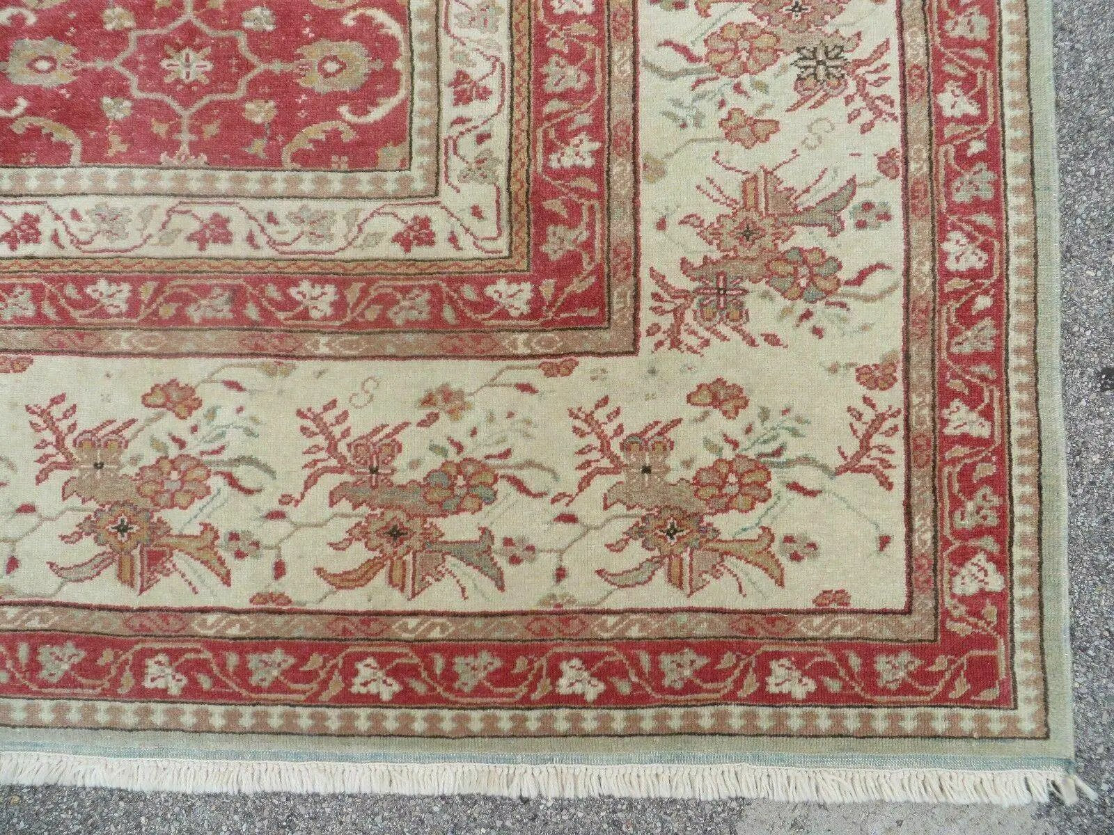 12' X 18' Palace Size Handmade Egyptian Wool Rug Carpet Soft Colors Red & Beige by Jewel Rugs