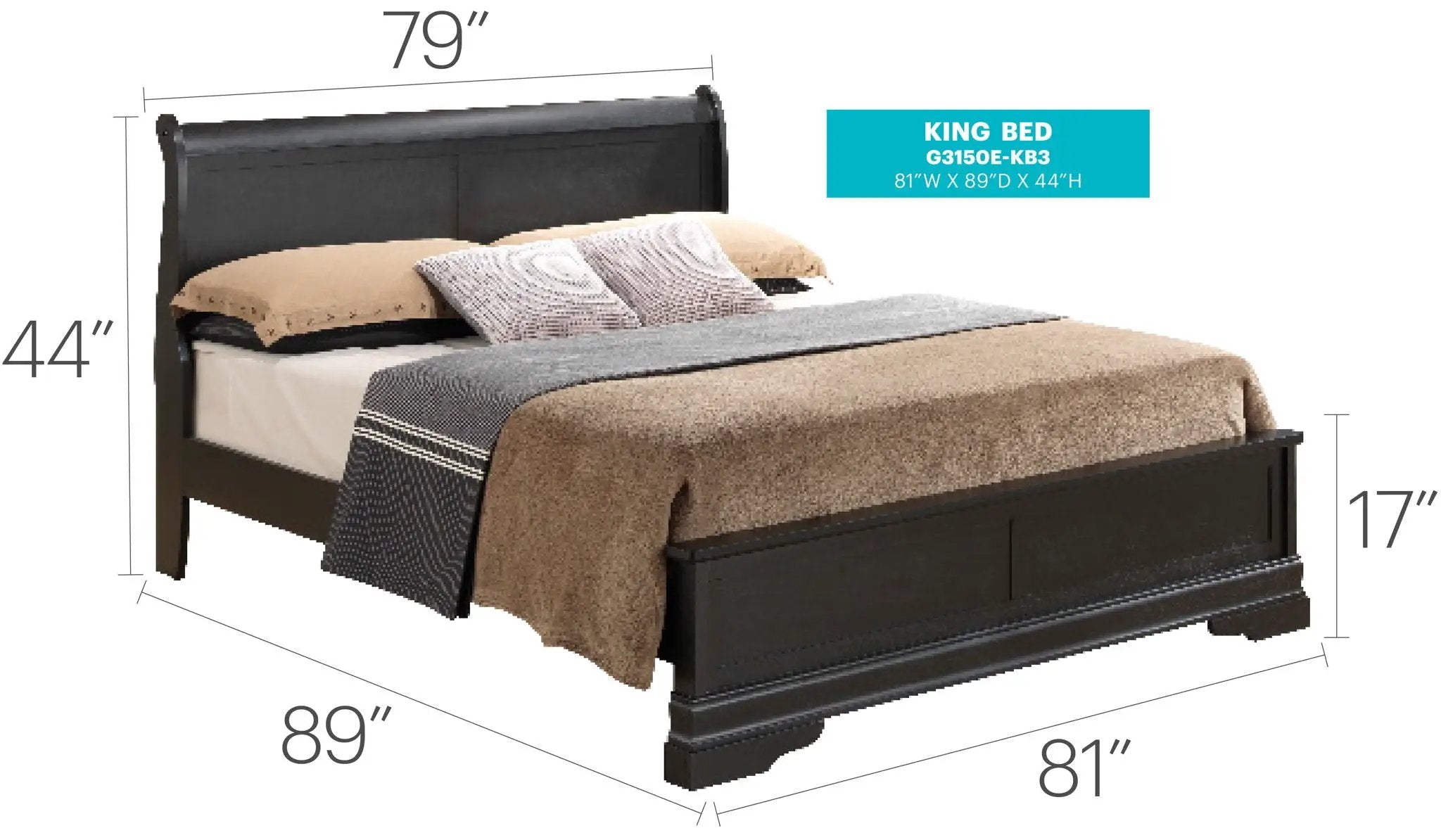Sleigh Bed With Low Footboard by Unique Piece Furniture