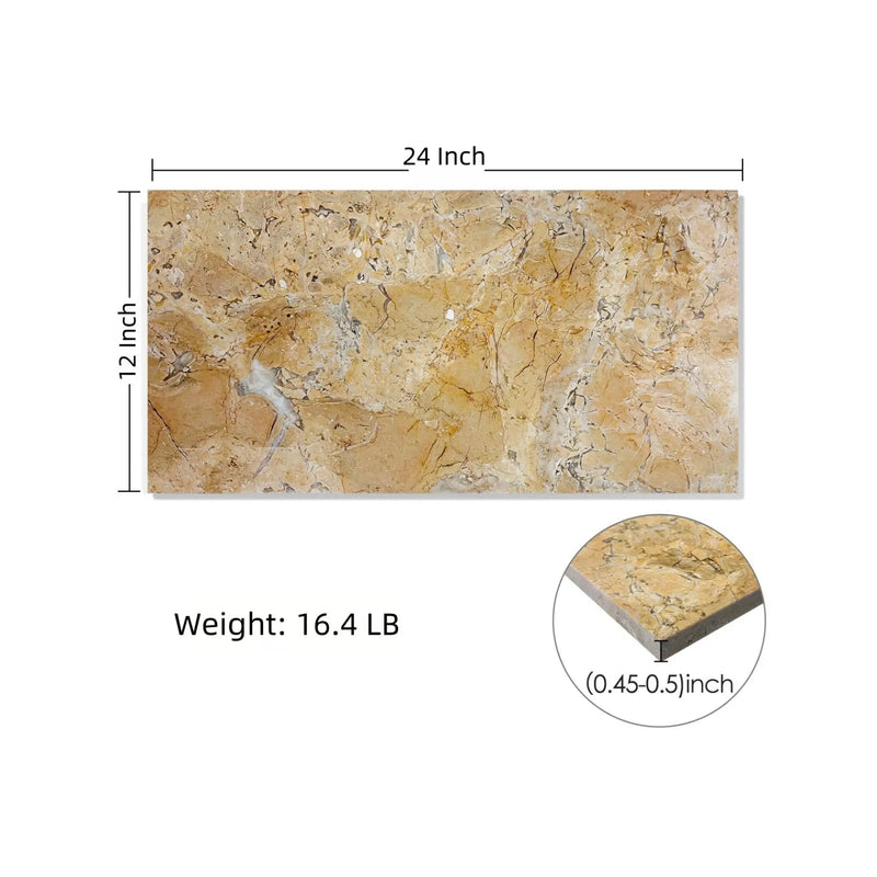 Marble For Floor And Wall Polished Marble Tile Stone (Set of 4) - Beige / Gold by HouseOfZazla