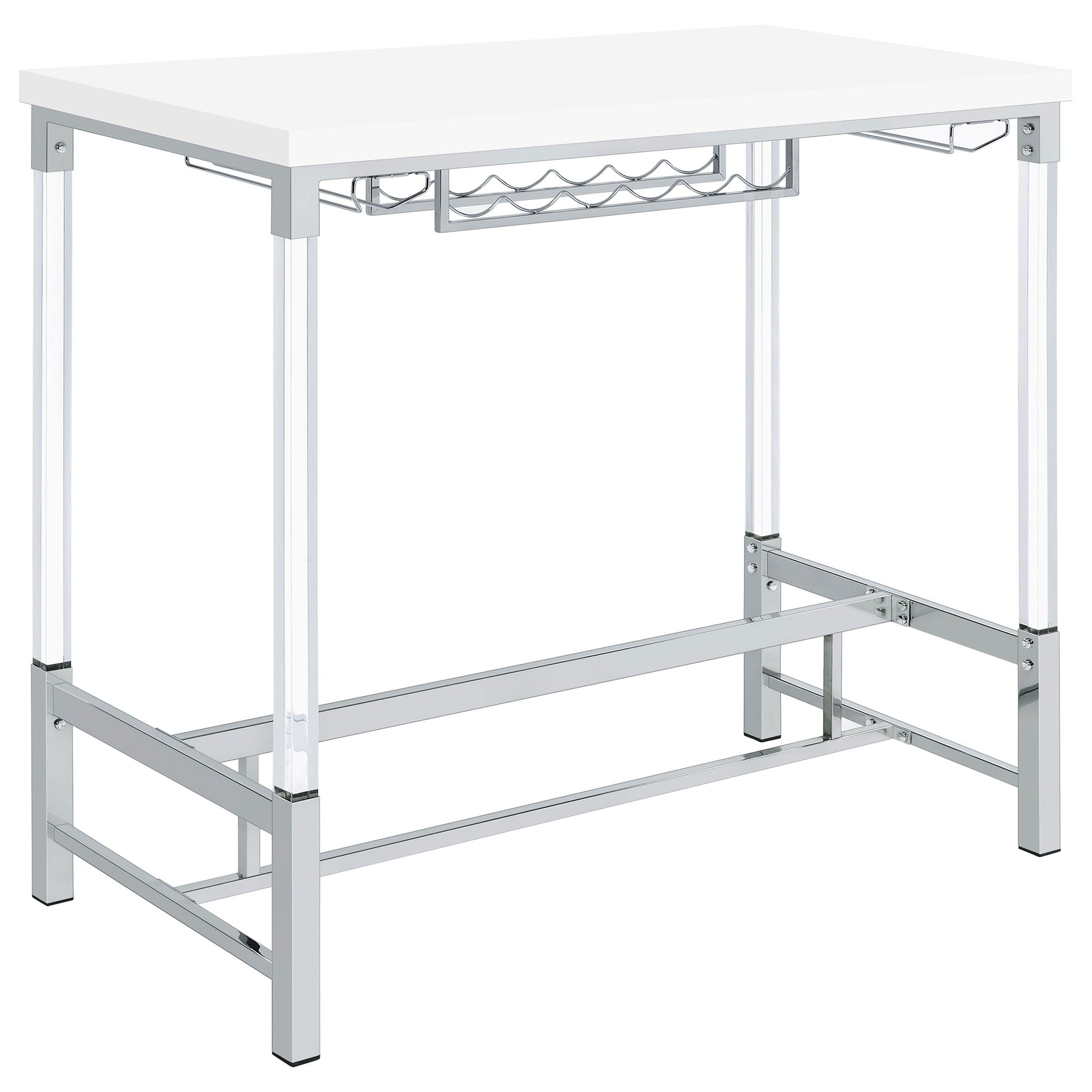 Tonneson - Bar Table With Trestle Base And Wine Storage - White by HouseOfZazla