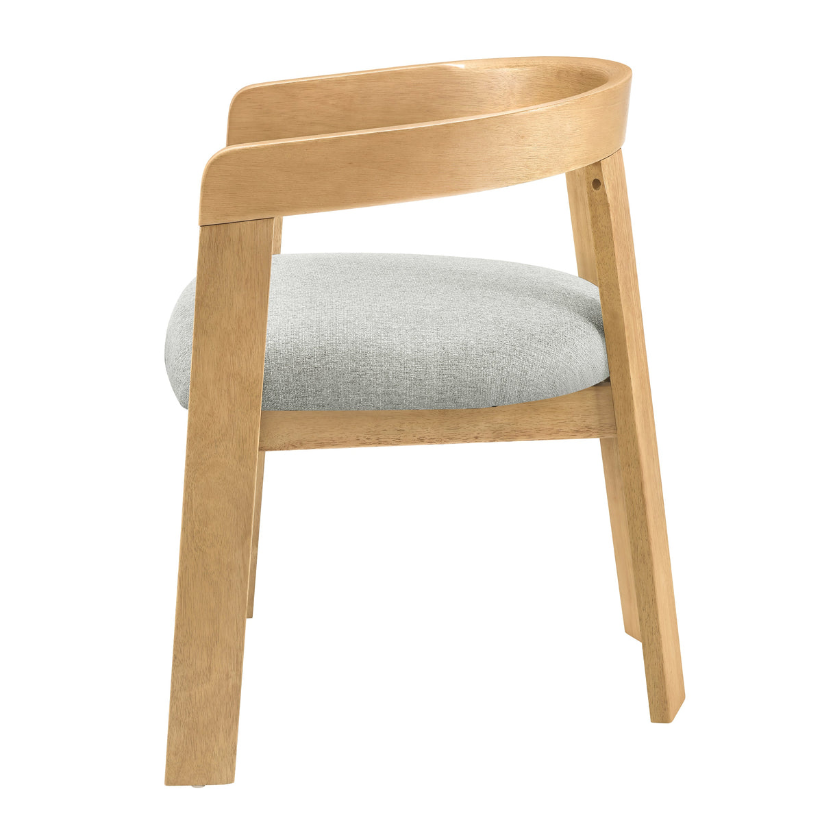 Modern Barrel Dining Chairs Set of 2 with Rubber Wood Frame - Grayish Green, photo 10 of 10