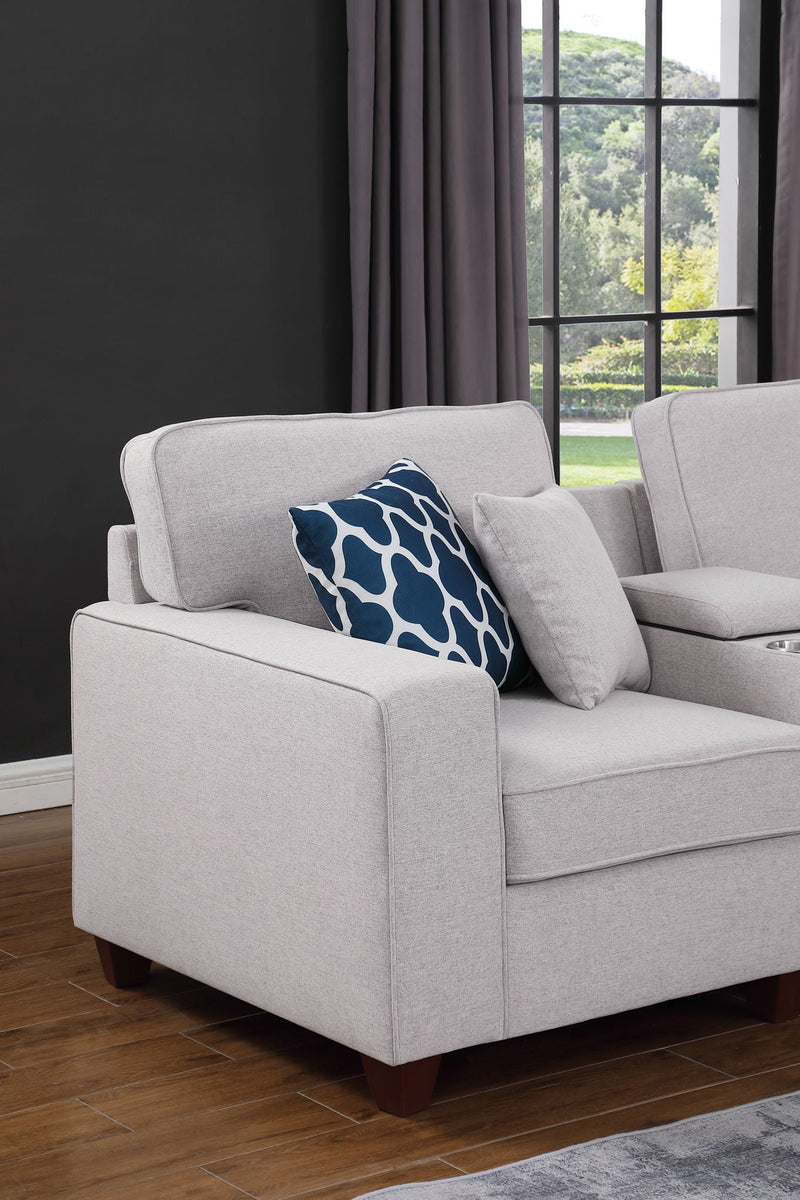 Eric - 9 Piece Upholstered Sectional With Ottoman by HouseOfZazla