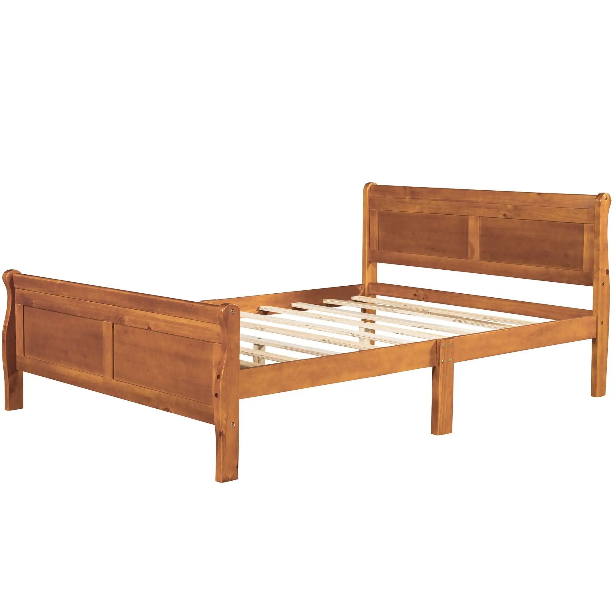 Platform Bed Frame Mattress Foundation Sleigh Bed With Headboard / Footboard / Wood Slat Suppor by HouseOfZazla