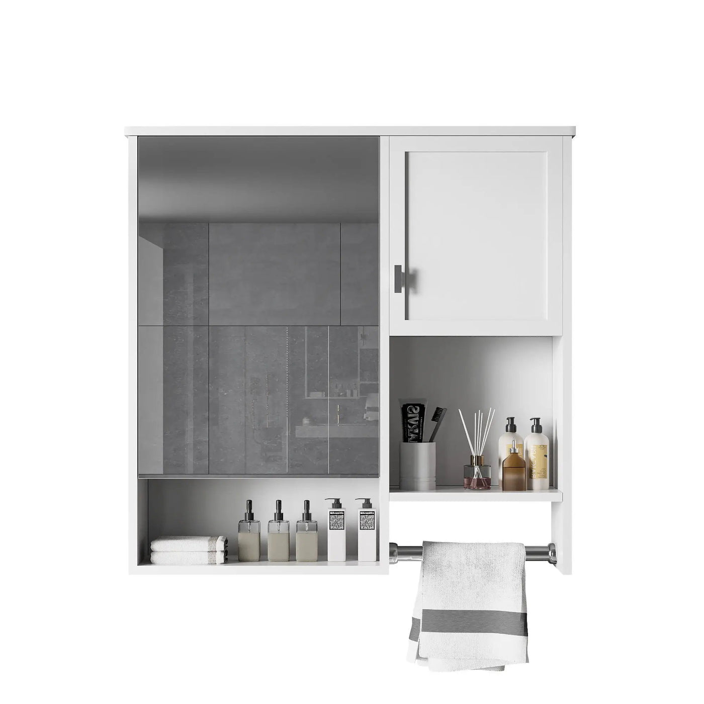 Modern Wall Mounted Bathroom Medicine Cabinet, Bathroom Wall Storage Cabinet With Mirror by HouseOfZazla