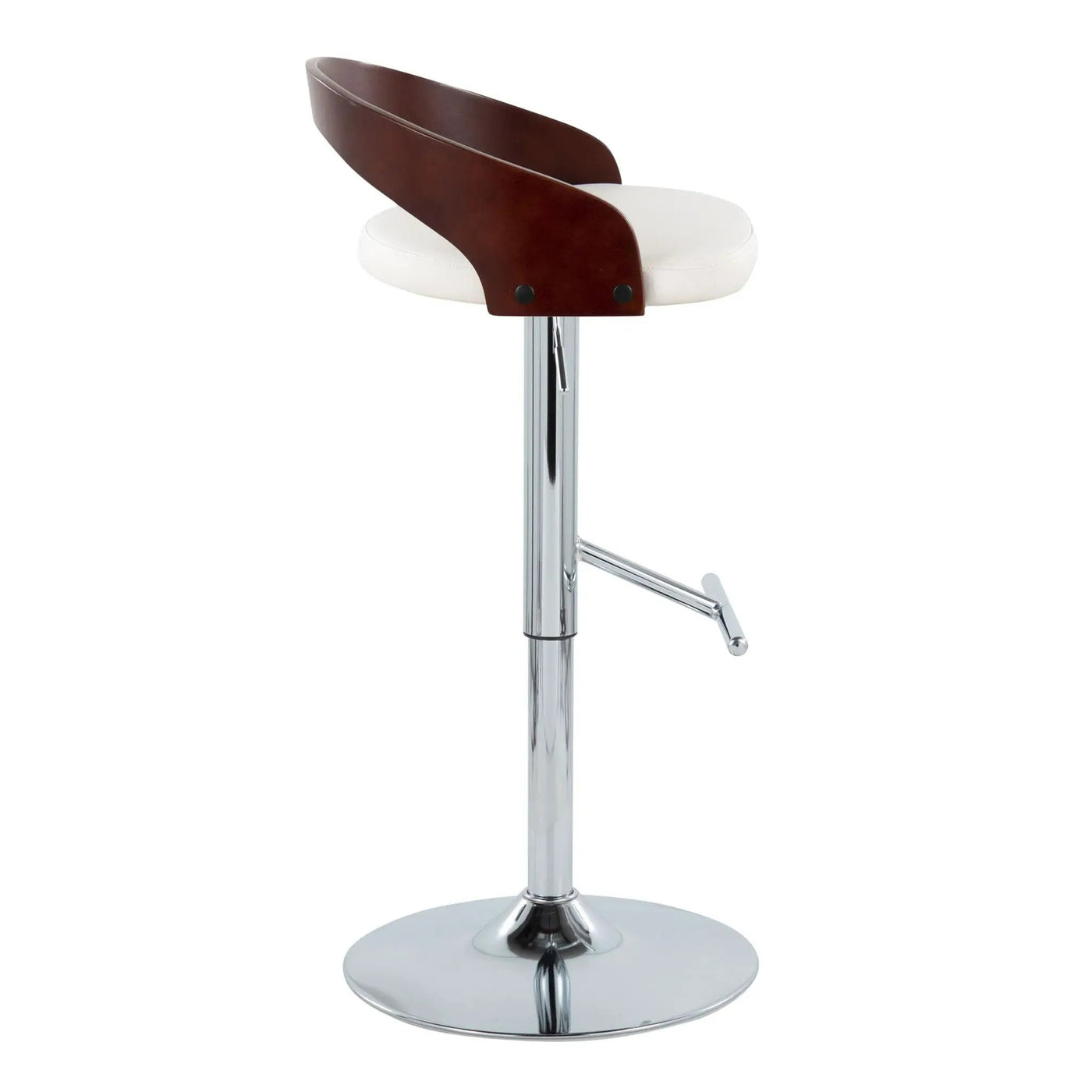 Grotto - Contemporary Adjustable Height Barstool With Swivel With Straight T Footrest (Set of 2) by HouseOfZazla
