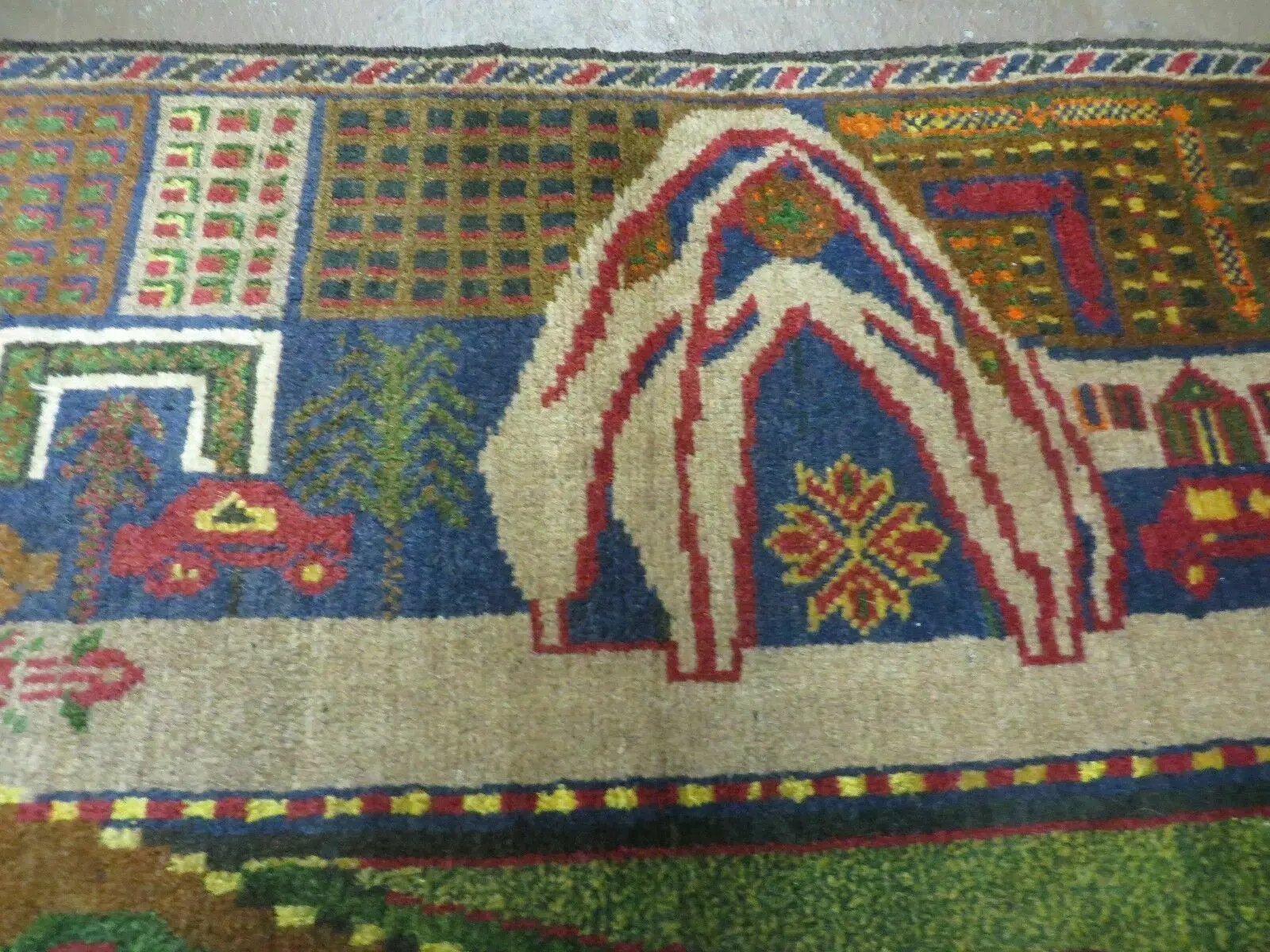 3' X 5' New Vintage Handmade Afghan Balouch Tribal Wool Pictorial Rug # 303 by Jewel Rugs