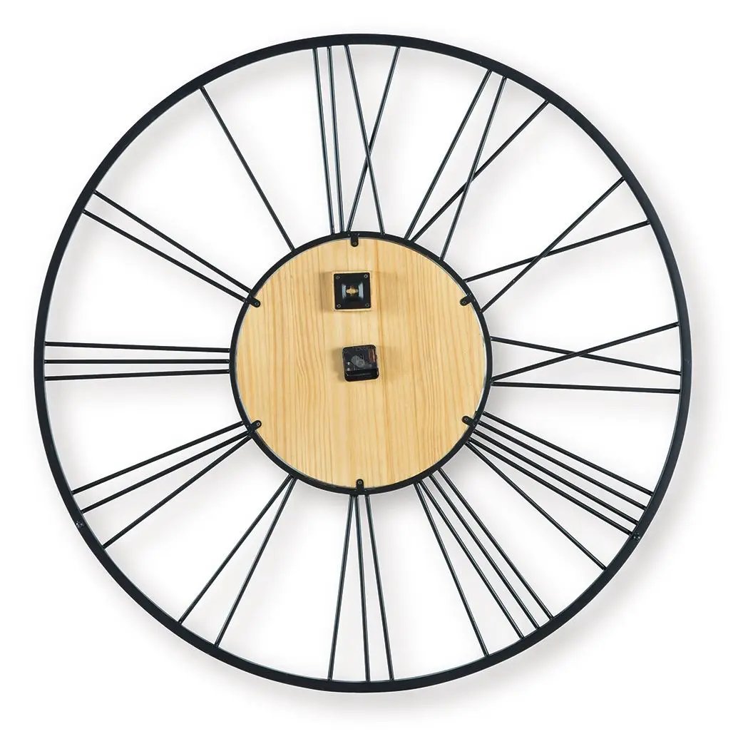 Brockett - Wall Clock - Black / Natural by Unique Piece Furniture