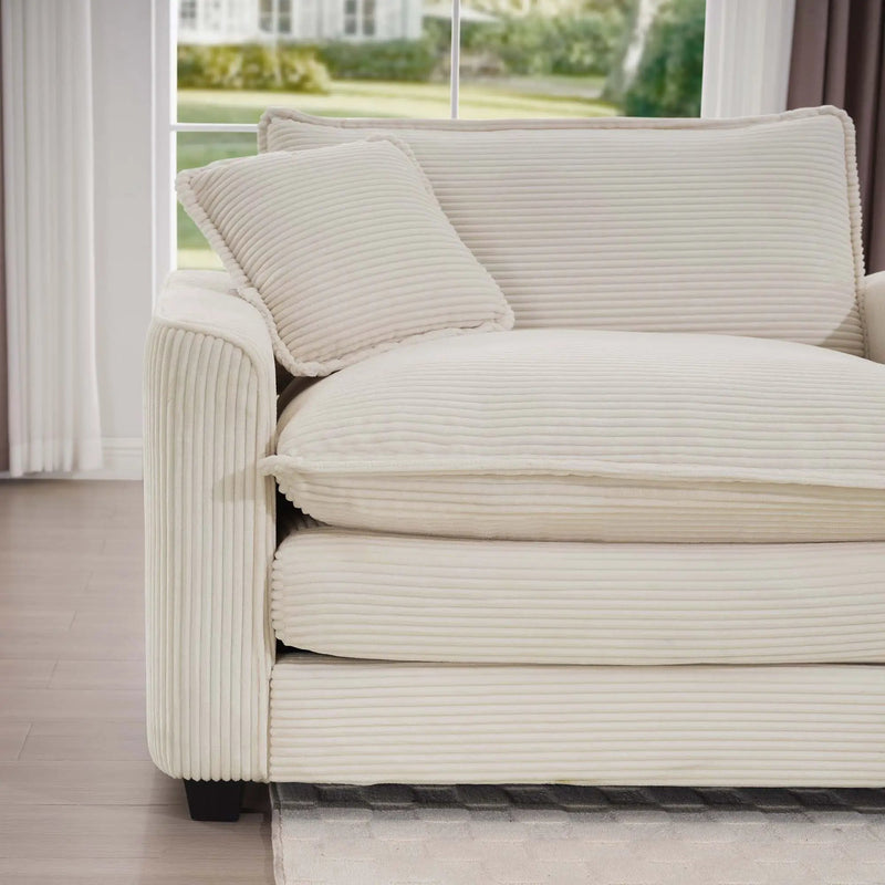 Modern 2 Seater With 4 Pillows, Upholstered Deep Seating Loveseat by HouseOfZazla