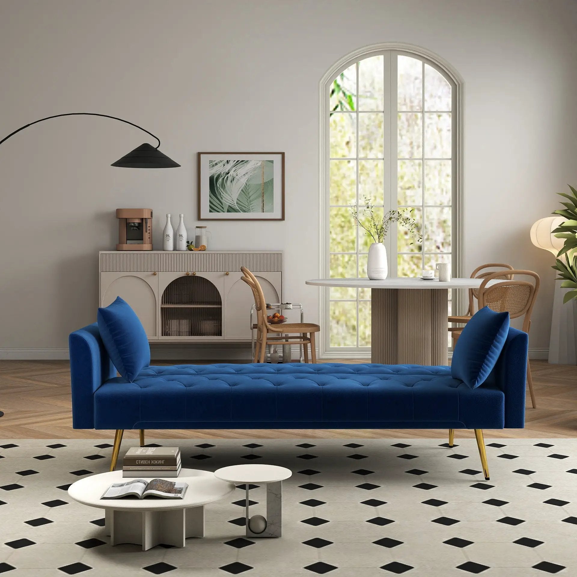Modern Convertible 72 Inch Foldable Sleeper Sofa by HouseOfZazla