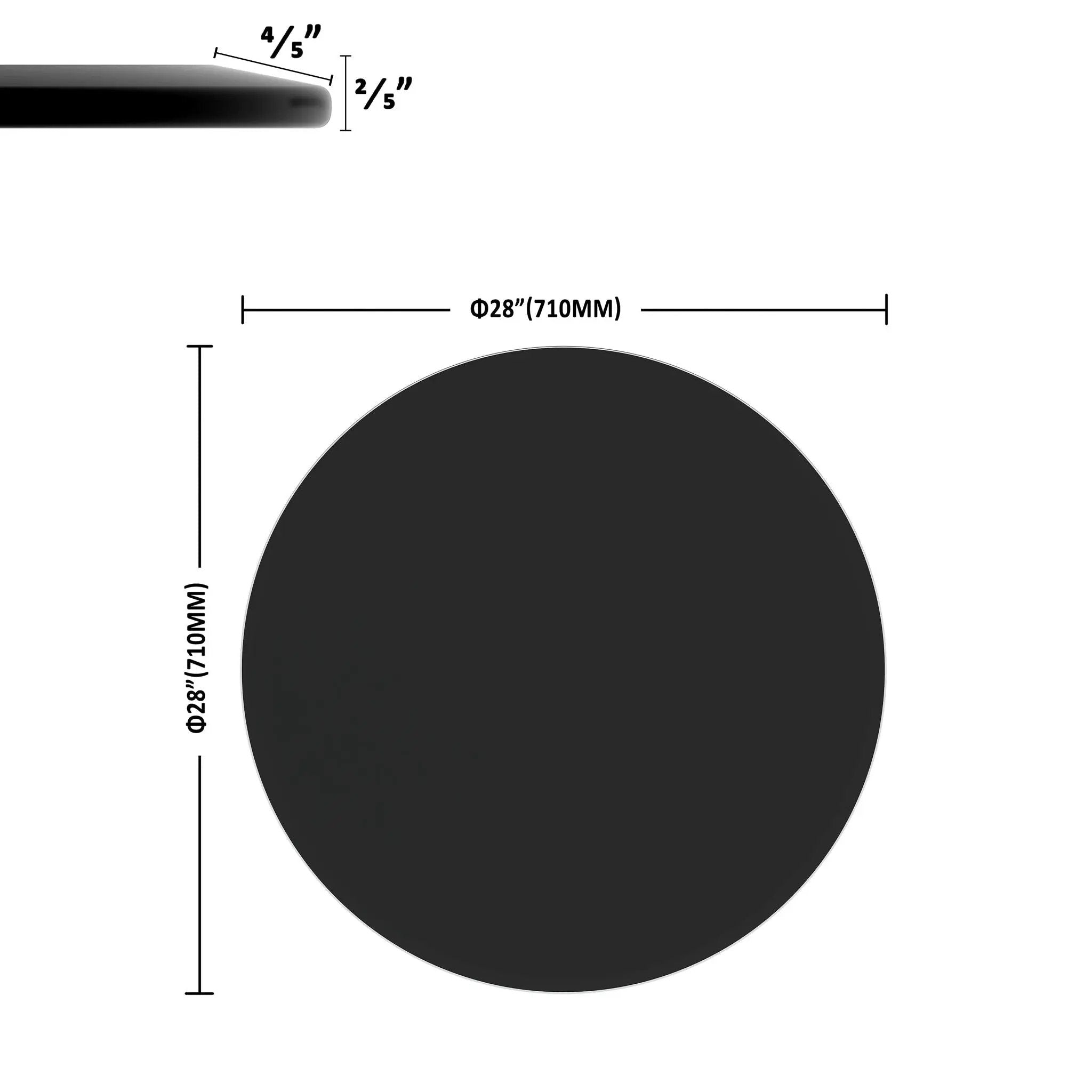 28" Round Tempered Glass Table Top Clear Glass Thick Beveled Polished Edge by HouseOfZazla