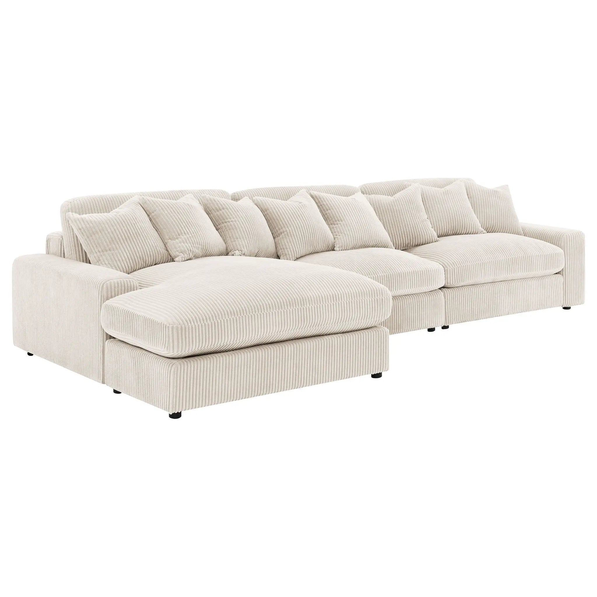 Blaine Upholstered Reversible Chaise Sectional Sofa Sand by Unique Piece Furniture