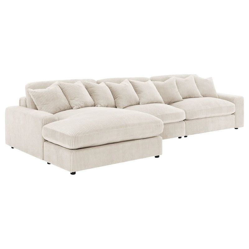 Blaine Upholstered Reversible Chaise Sectional Sofa Sand by Unique Piece Furniture