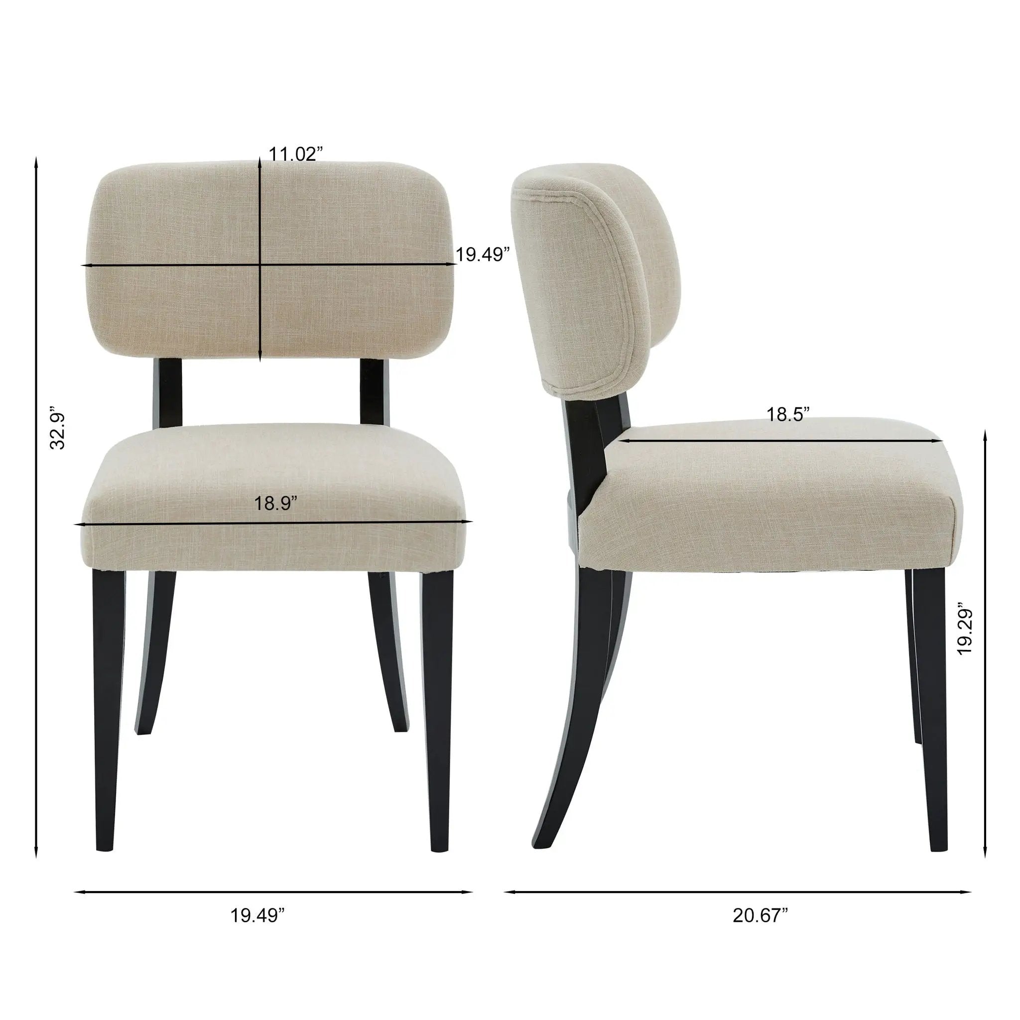 Kitchen Dining Chairs (Set of 2) - Cream by Unique Piece Furniture