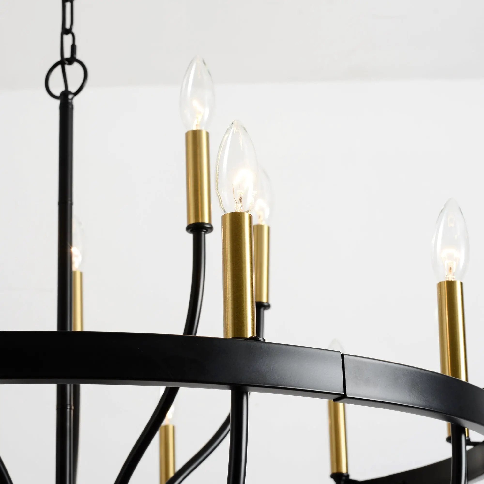15-Light Industrial Iron Candle Chandelier Modern Farmhouse Pendant Light by HouseOfZazla