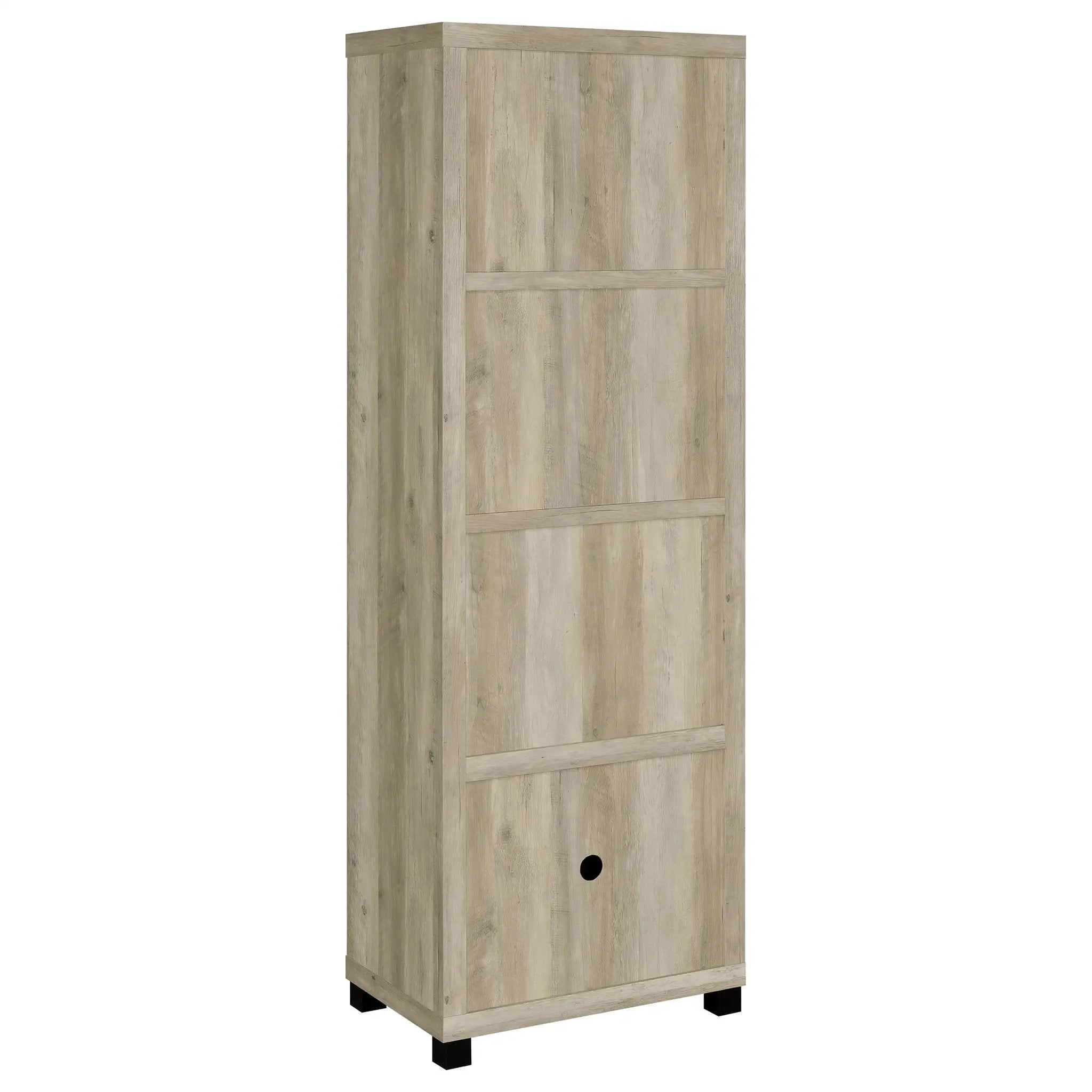 Sachin 3-shelf Engineered Wood Media Tower Distressed Pine by Unique Piece Furniture