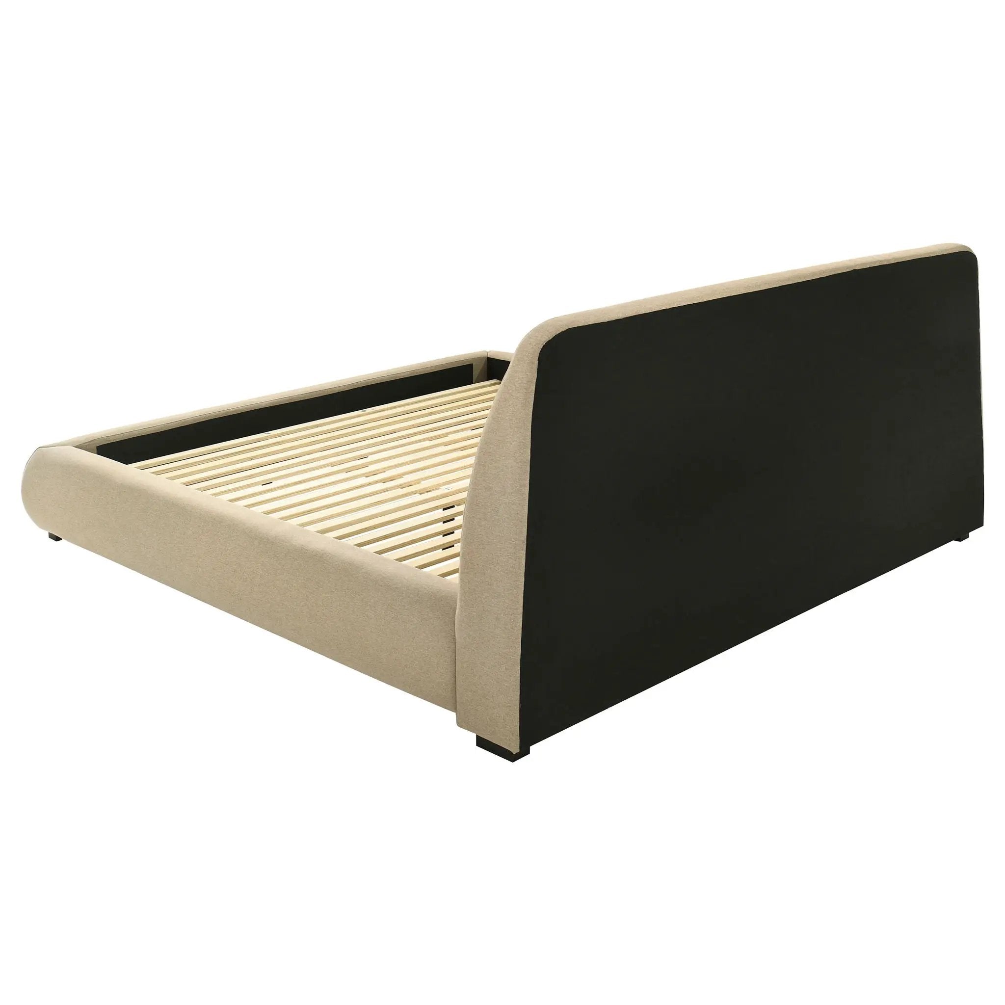 Mokena 46-inch Upholstered Eastern King Platform Bed Brown by Unique Piece Furniture