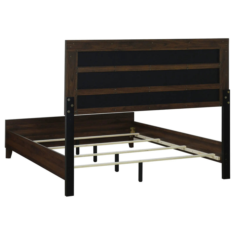 Welsley 50-inch Upholstered Queen Bed Walnut by Unique Piece Furniture