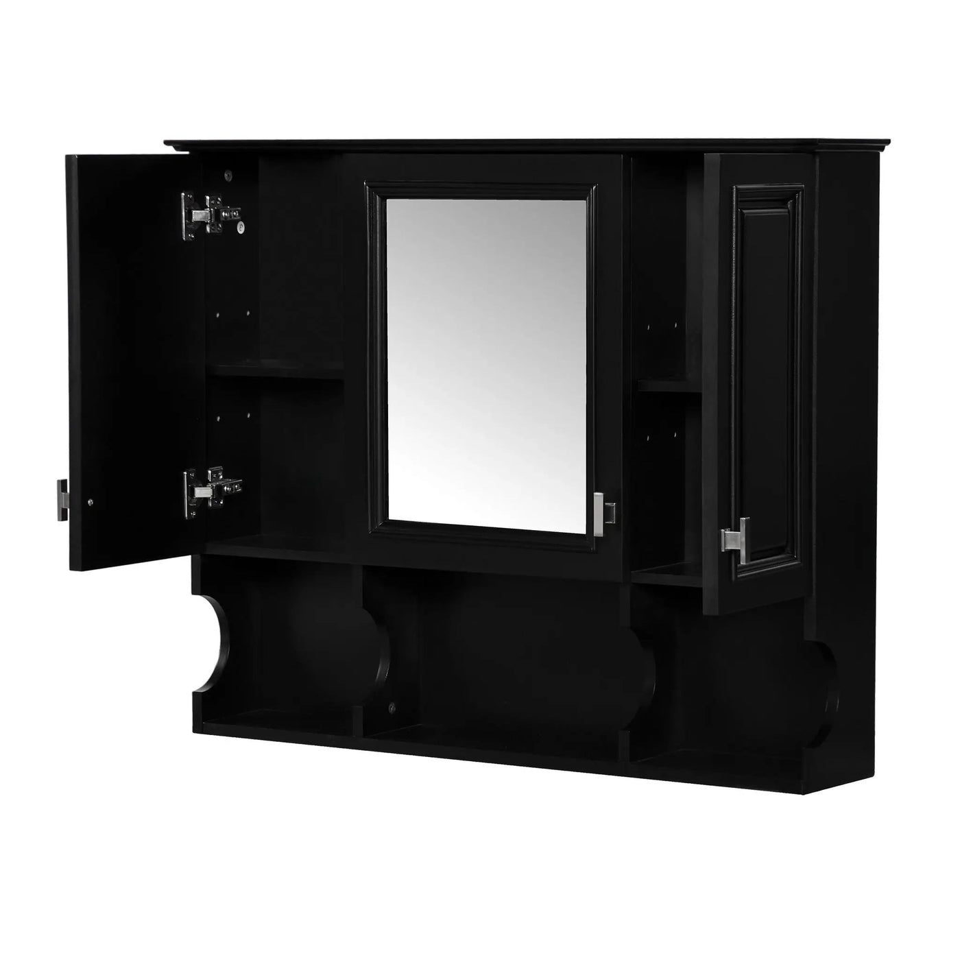 Wall Mounted Bathroom Medicine Wall Cabinet With Mirror & Open Shelves by HouseOfZazla