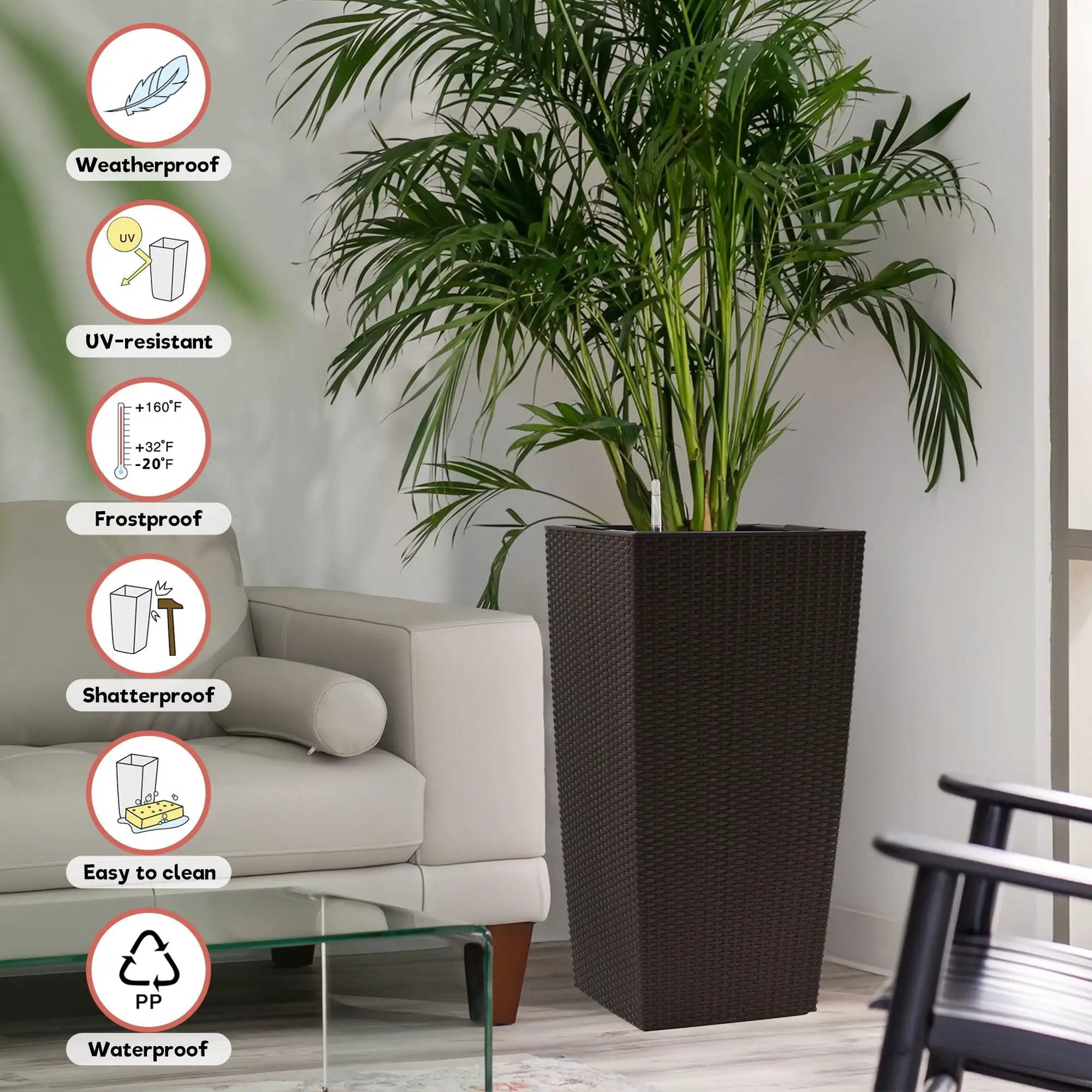 Indoor Outdoor Planter With Automatic Watering System by Unique Piece Furniture