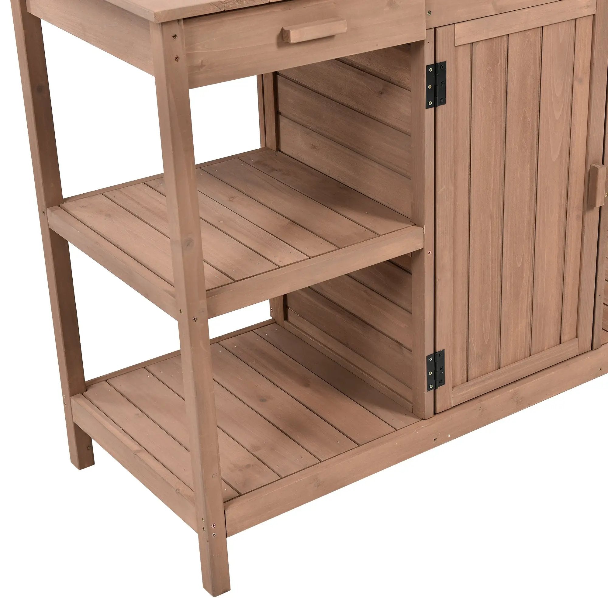 TOPMAX 66" Large Outdoor Farmhouse Wooden Potting Bench Table by HouseOfZazla