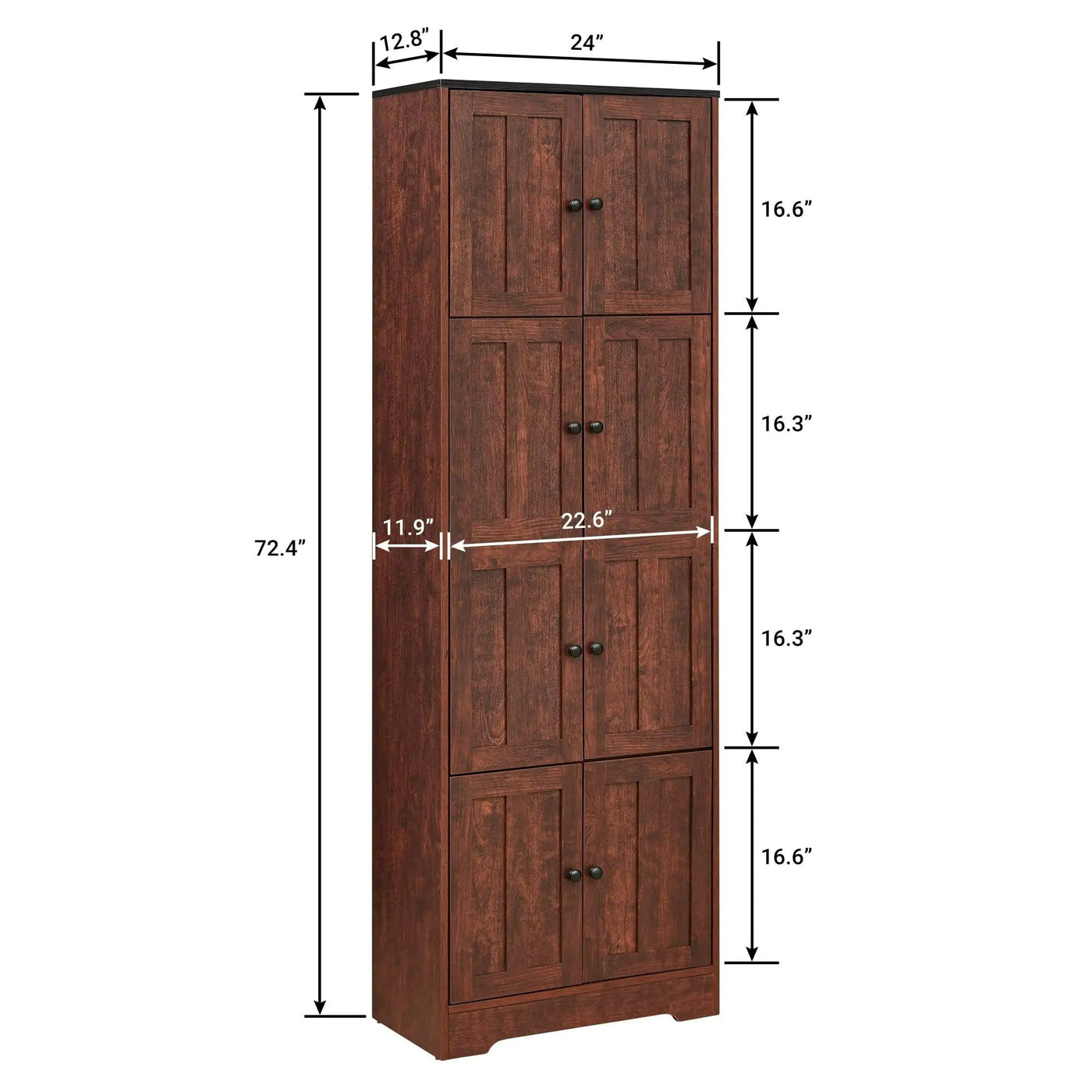 Tall Storage Cabinet With 8 Doors And 4 Shelves, Wall Storage Cabinet For Living Room, Kitchen, Office, Bedroom, Bathroom by HouseOfZazla