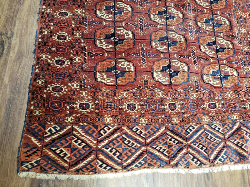4x7 Antique Yamud Rug Russian Rug Turkoman Rug Fine Weave Rug by Jewel Rugs