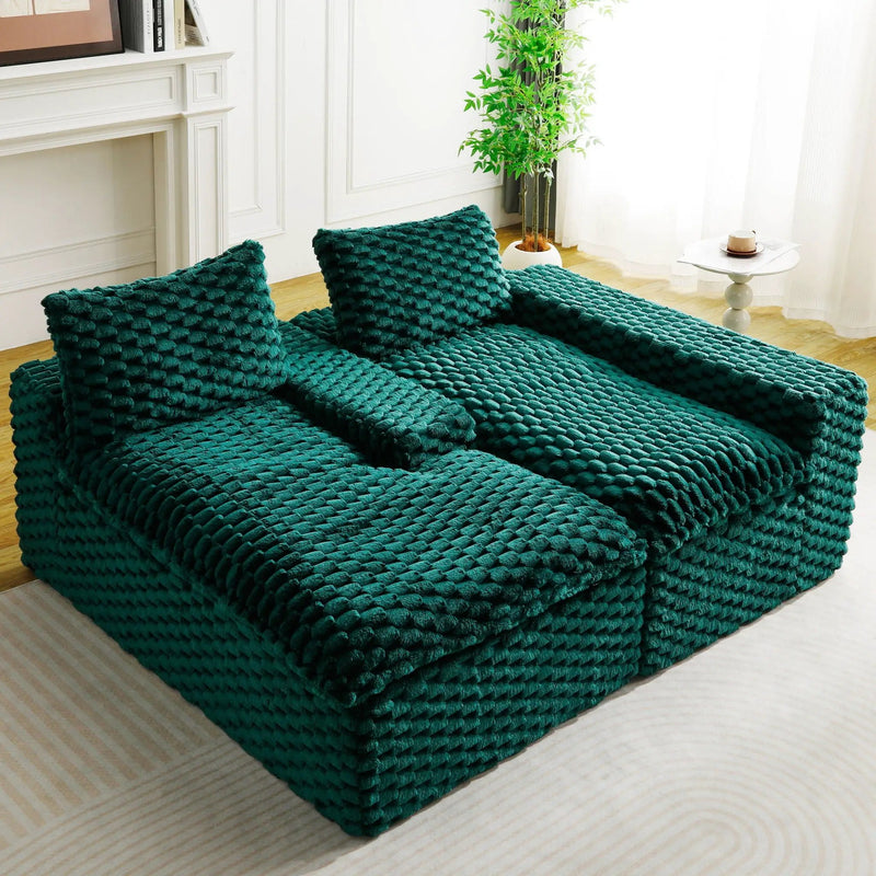 Modular Sofa, Convertible Twin Seat With Chaise Lounge by HouseOfZazla