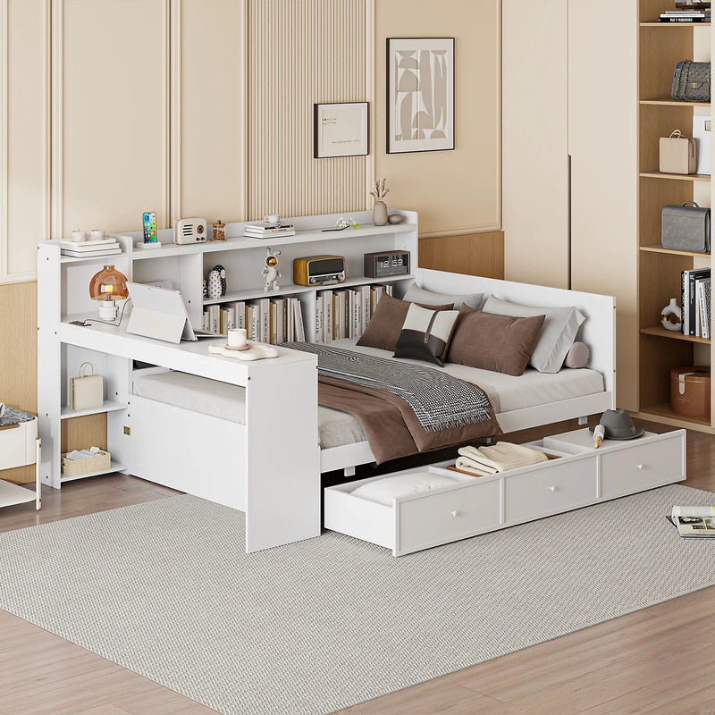 Daybed With 3 Drawers USB Ports And Desk by HouseOfZazla