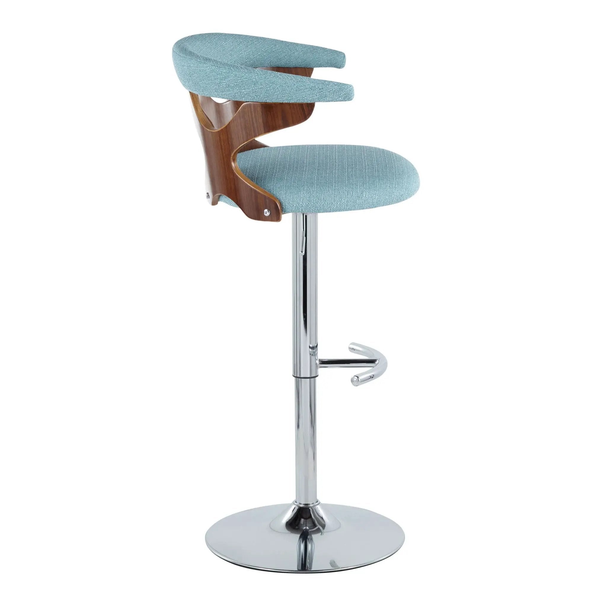 Gardenia - Mid Century Modern Adjustable Barstool With Swivel With Rounded T Footrest (Set of 2) by Unique Piece Furniture