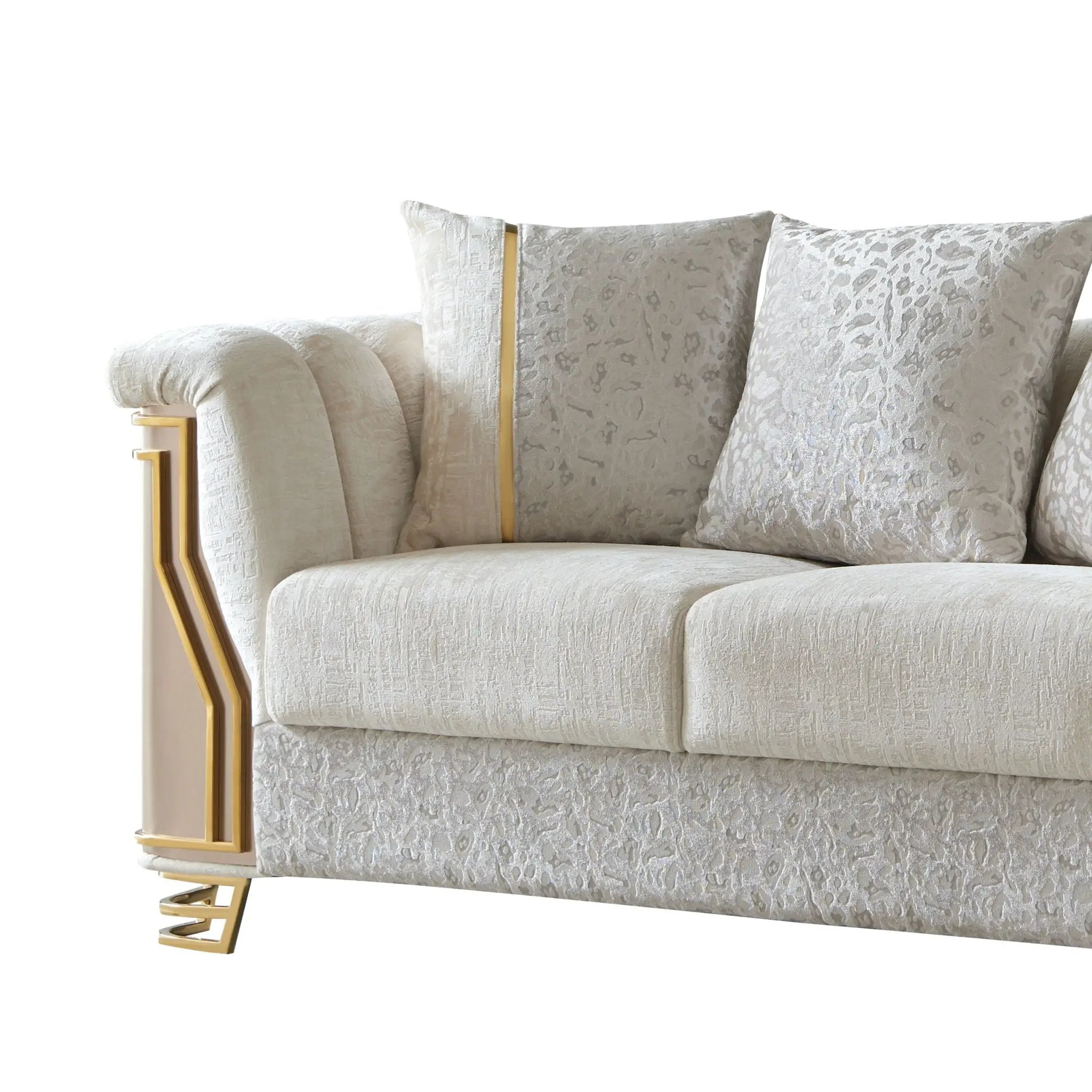Chateau - Loveseat - Cream / Brown by HouseOfZazla