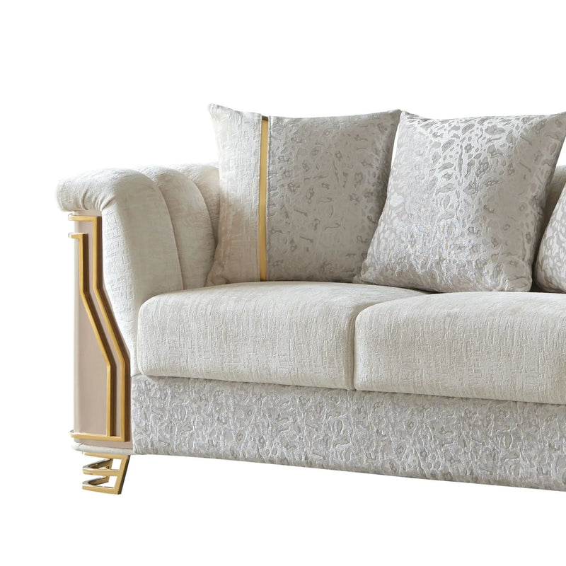 Chateau - Loveseat - Cream / Brown by HouseOfZazla